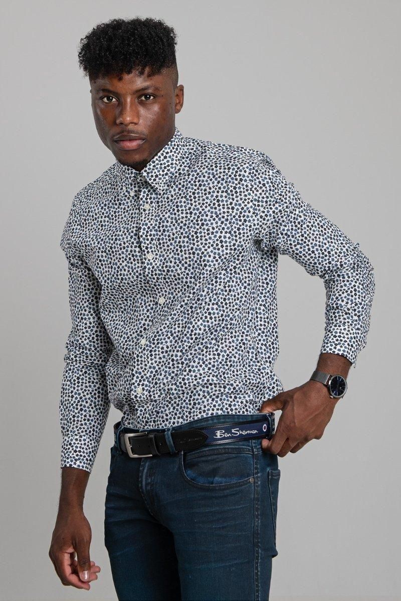 Ditsy Floral Print Shirt - Navy