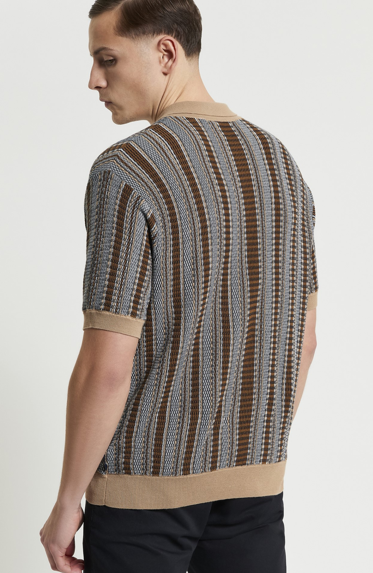 Textured Stripe Knitted Shirt