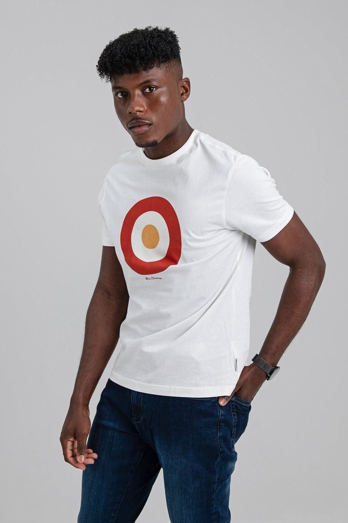 Target Tee - Ivory/Red