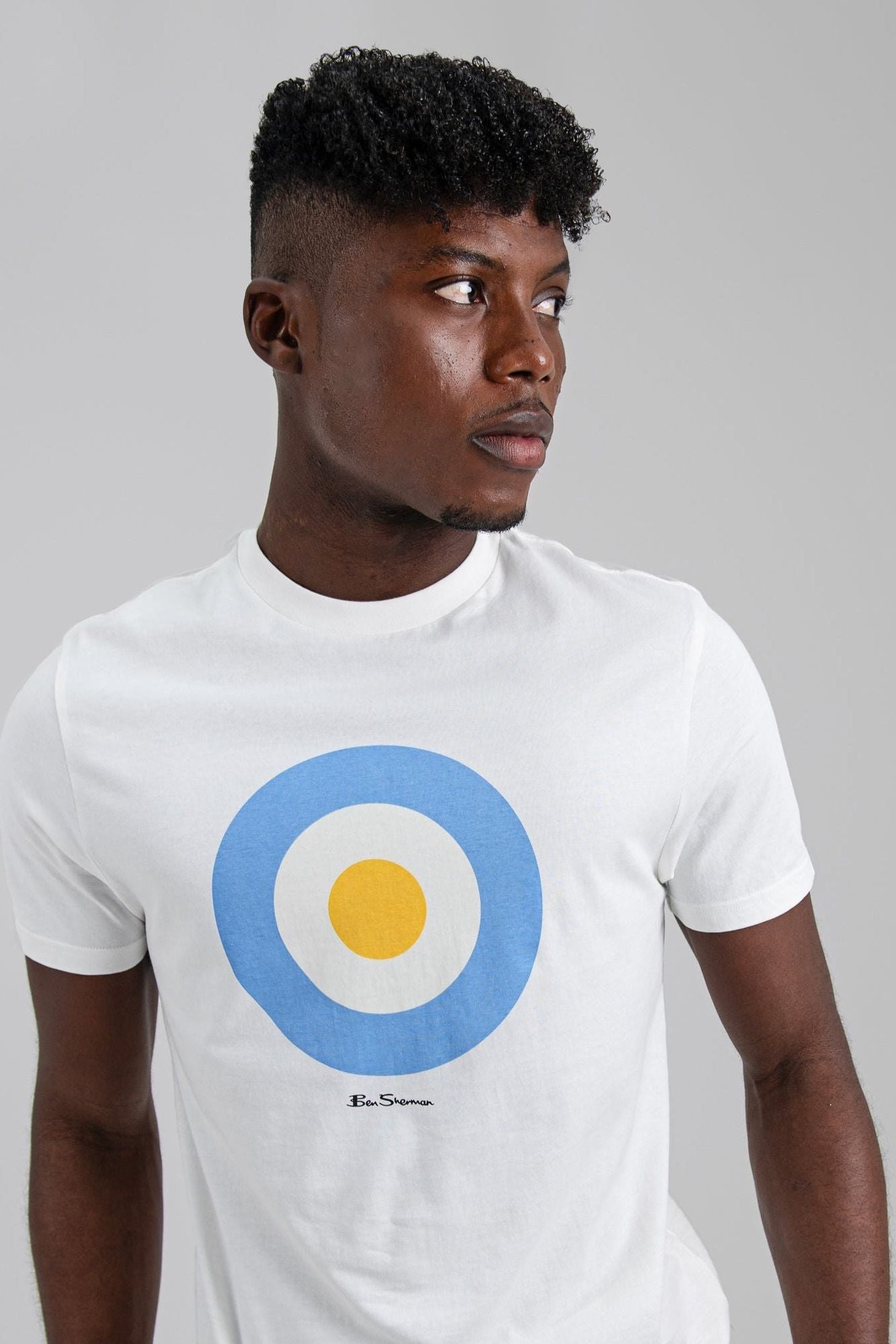 Target Tee - Ivory/Blue