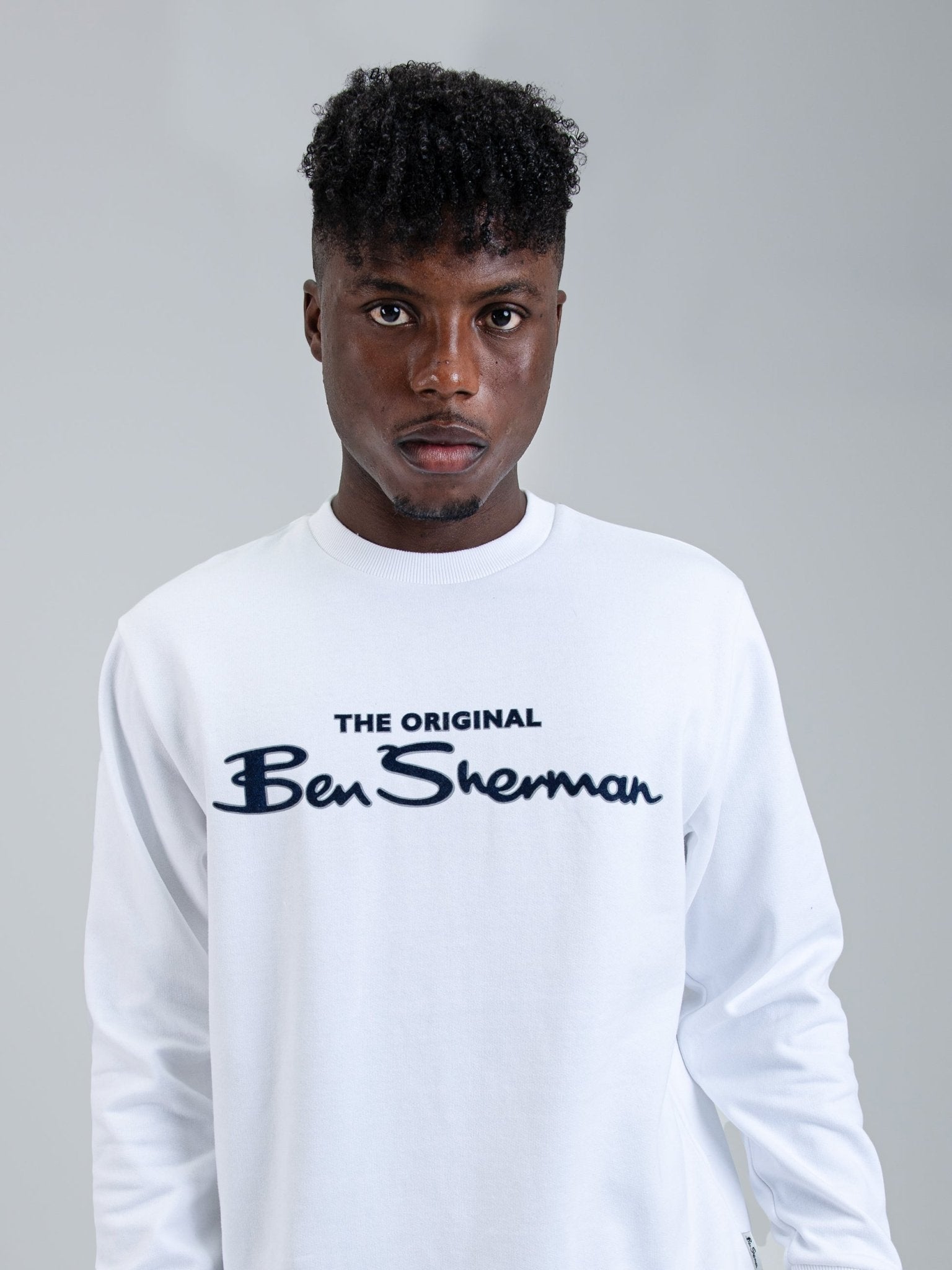 Signature Flock Crew Fleece - White