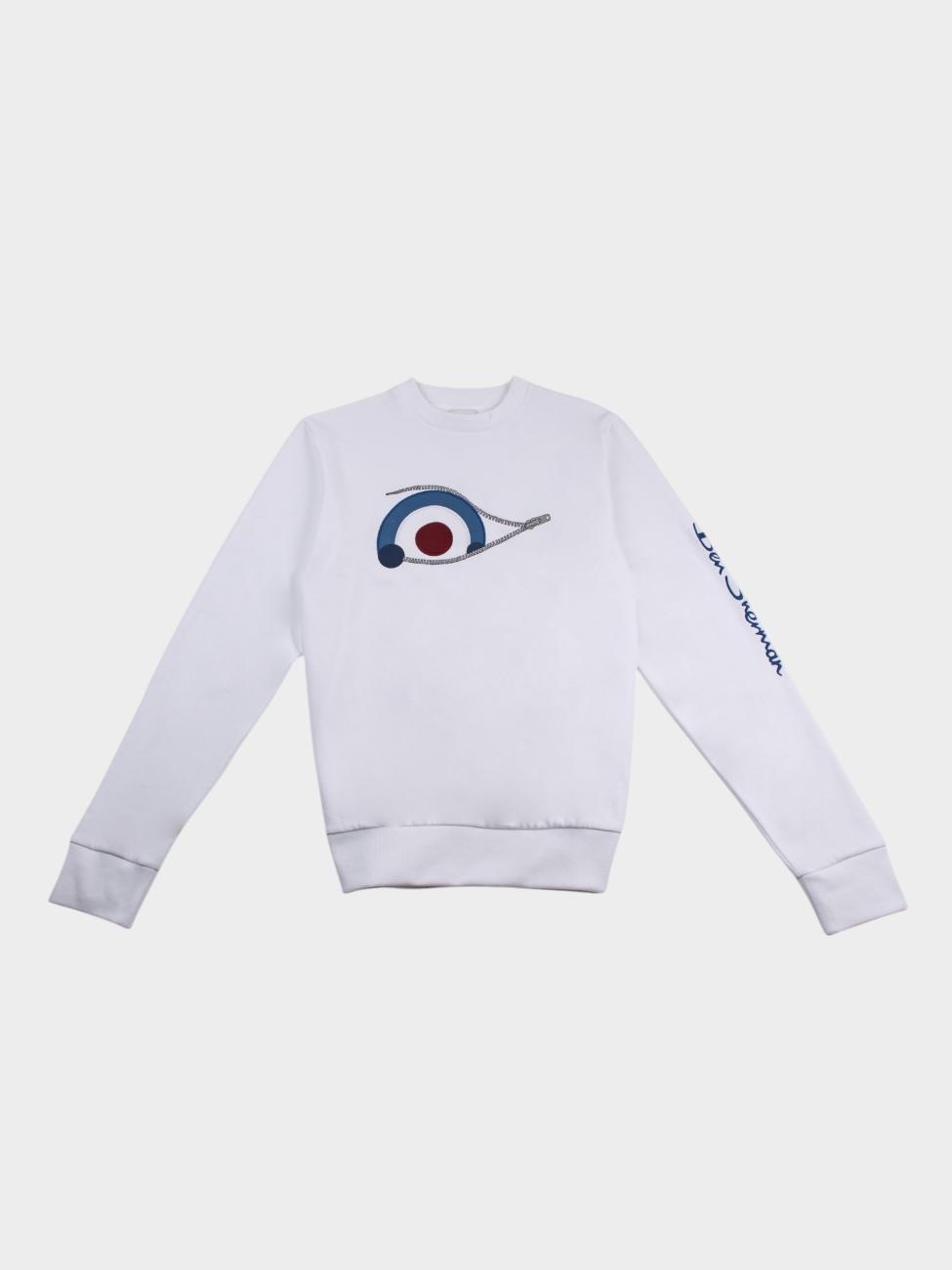 Sneaky Target Crew Sweater - White