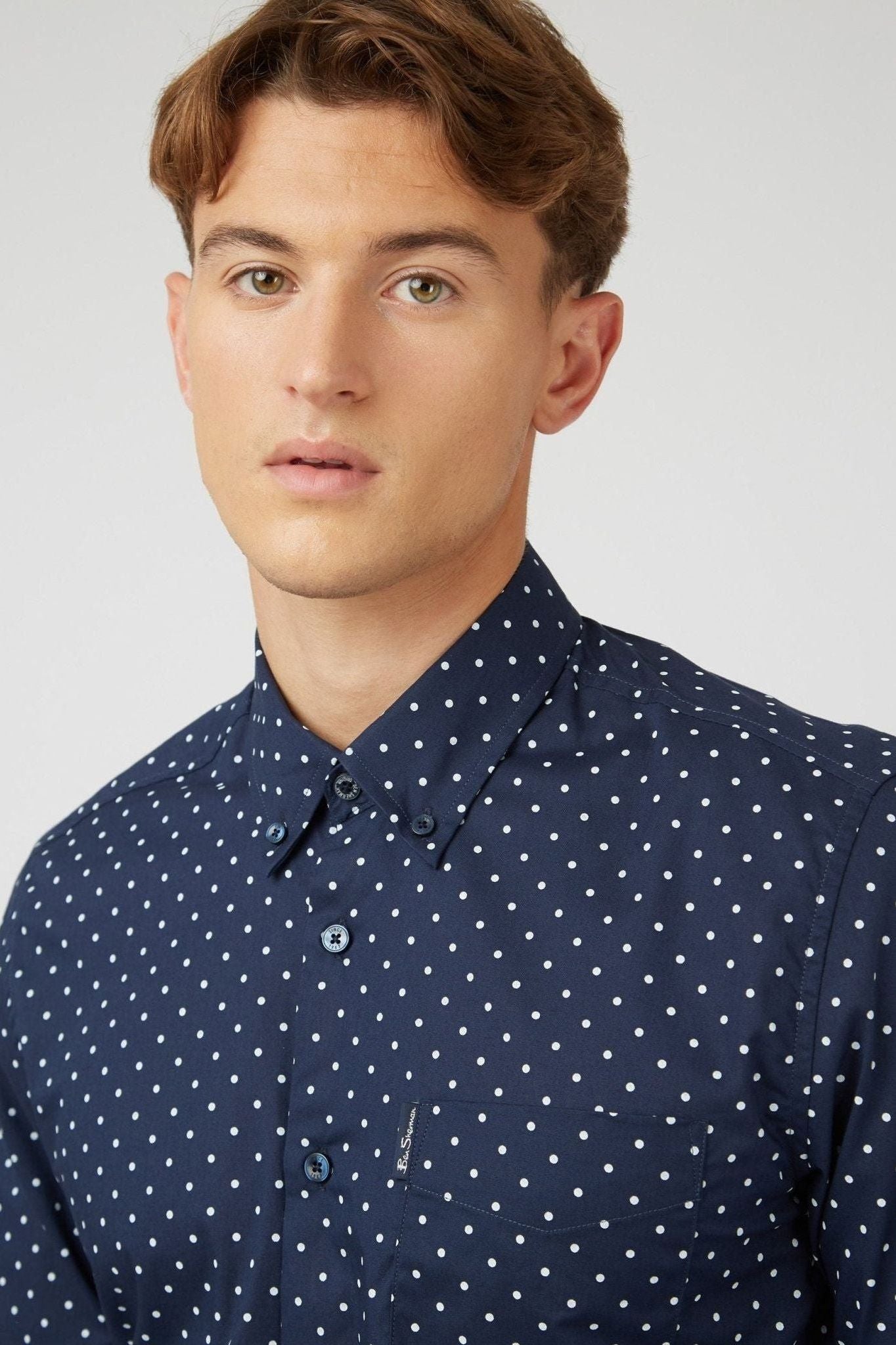 Polka Dot Print Shirt (Regular Fit) - Navy