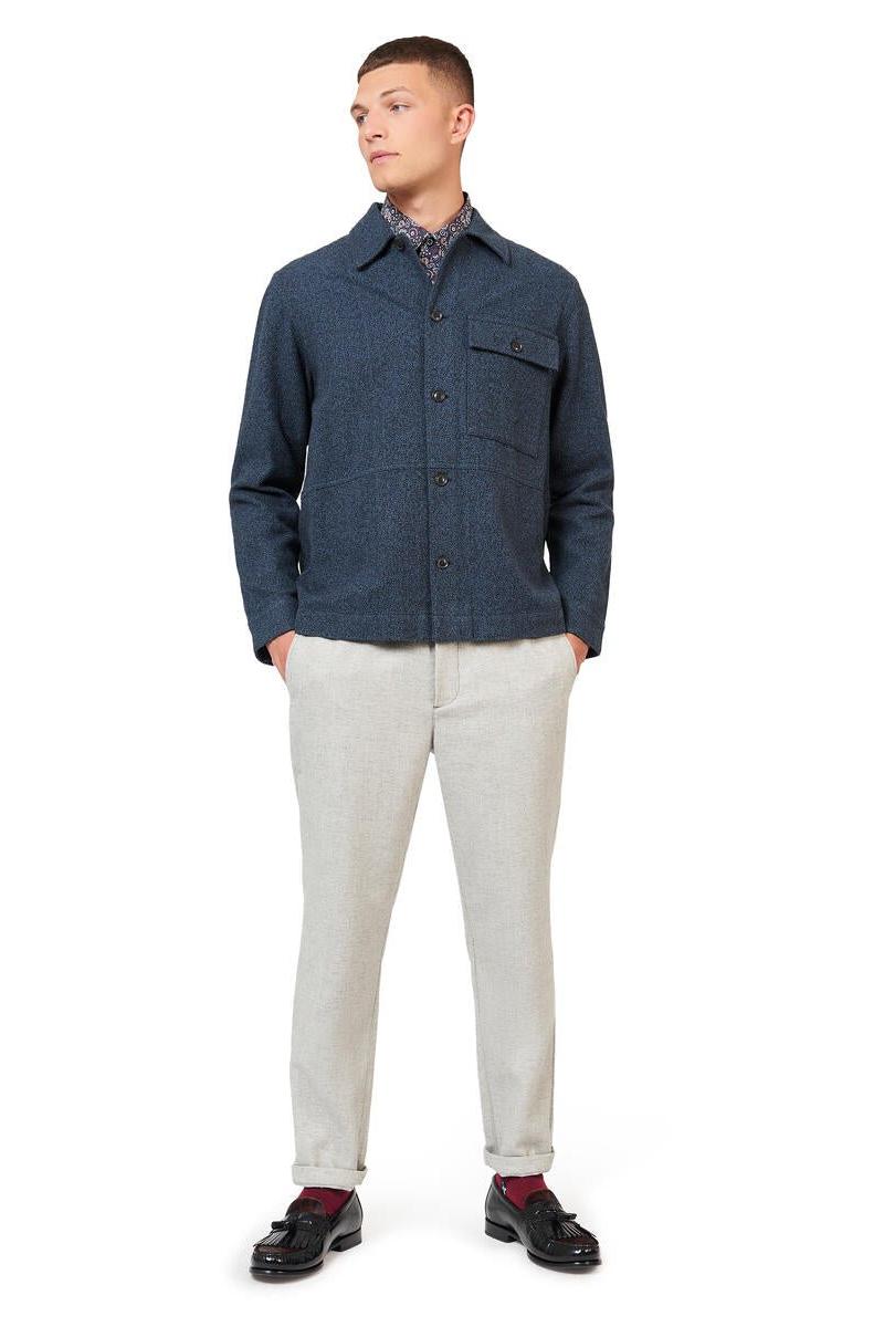 SIGNATURE CASUAL COTTON JACKET - NAVY
