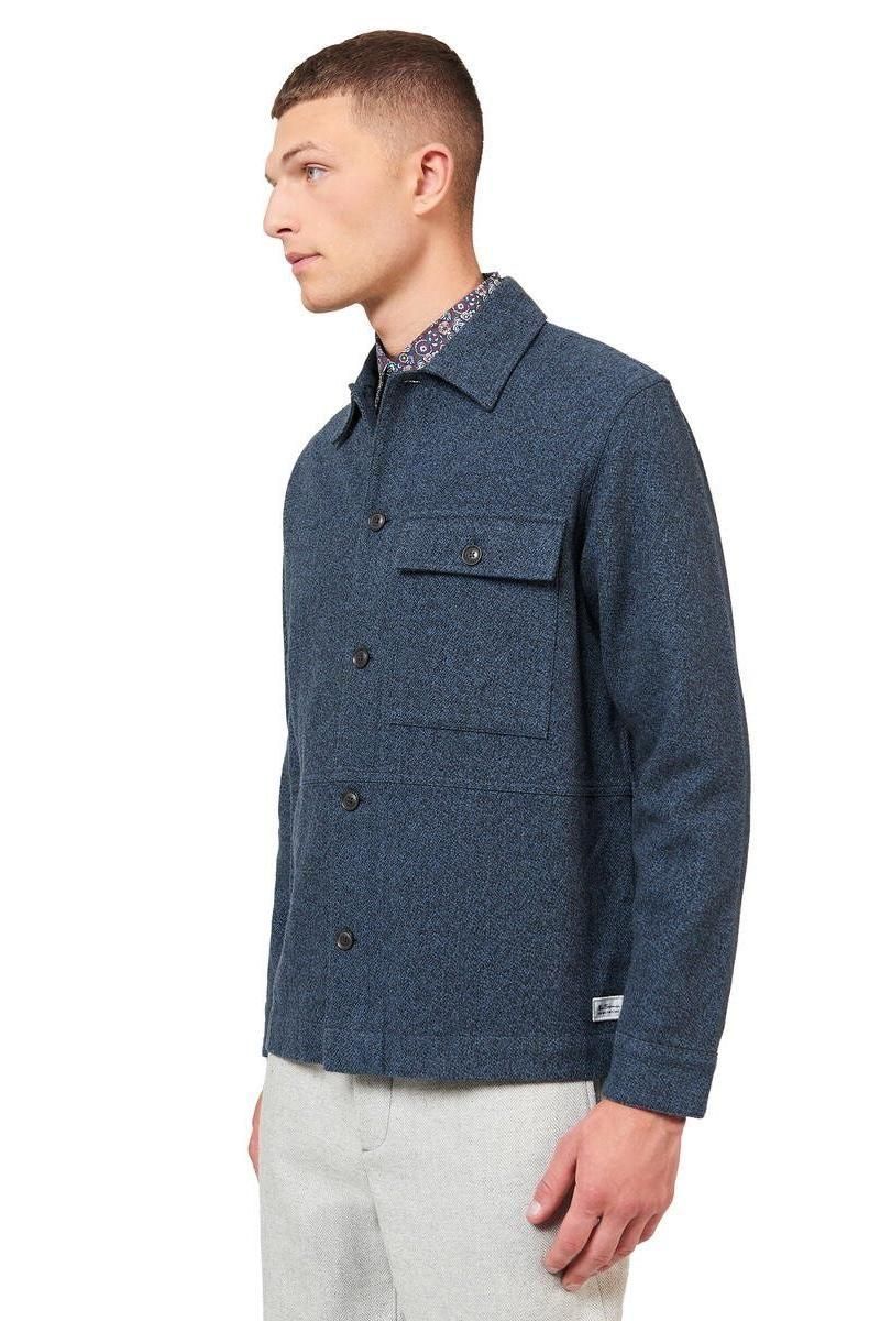 SIGNATURE CASUAL COTTON JACKET - NAVY