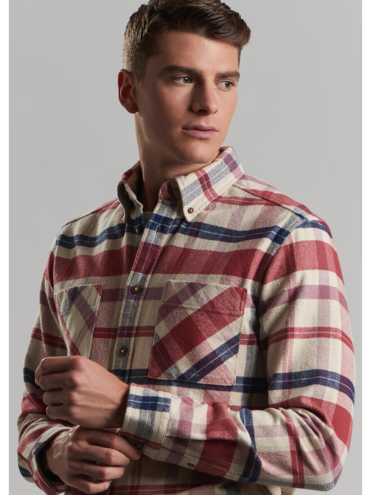 Brushed Ivy Check Overshirt - Cream