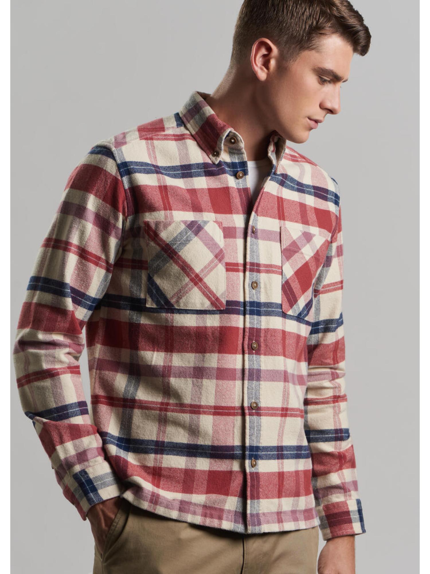 Brushed Ivy Check Overshirt - Cream