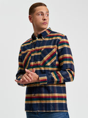 Brushed Ivy Check Shirt in Dark Navy