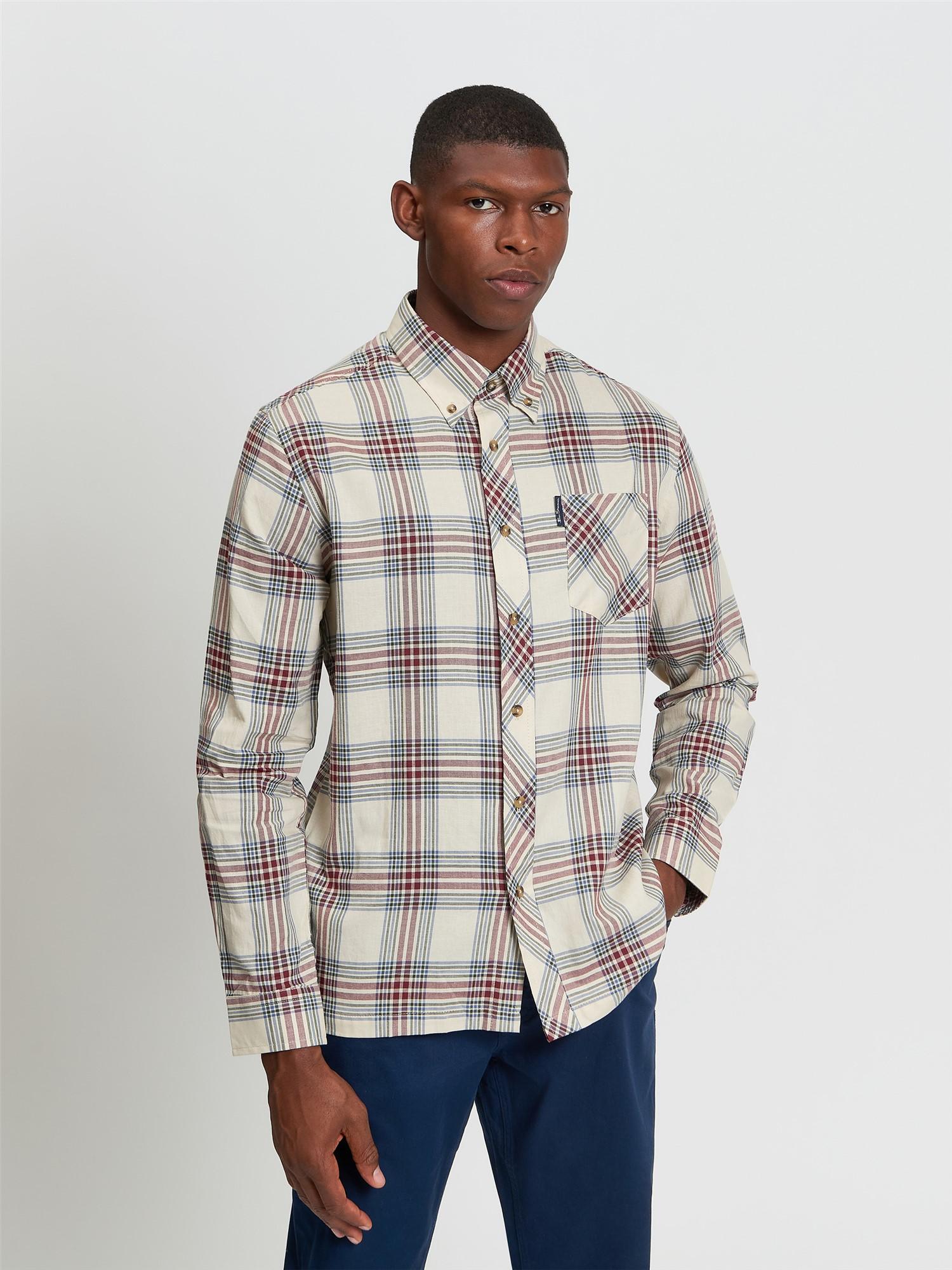 Grid Check Long Sleeve Shirt - Fog
