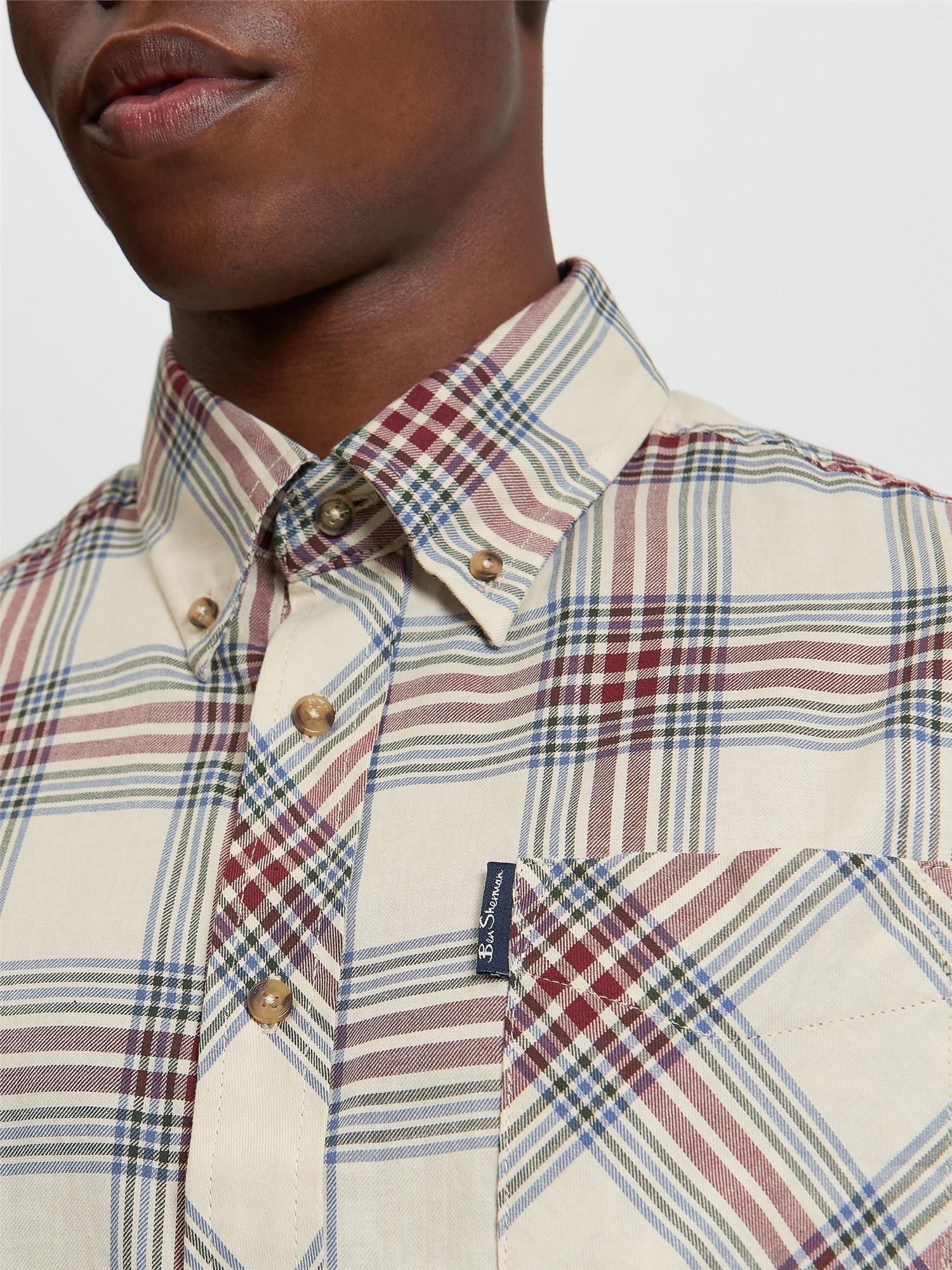 Grid Check Long Sleeve Shirt - Fog