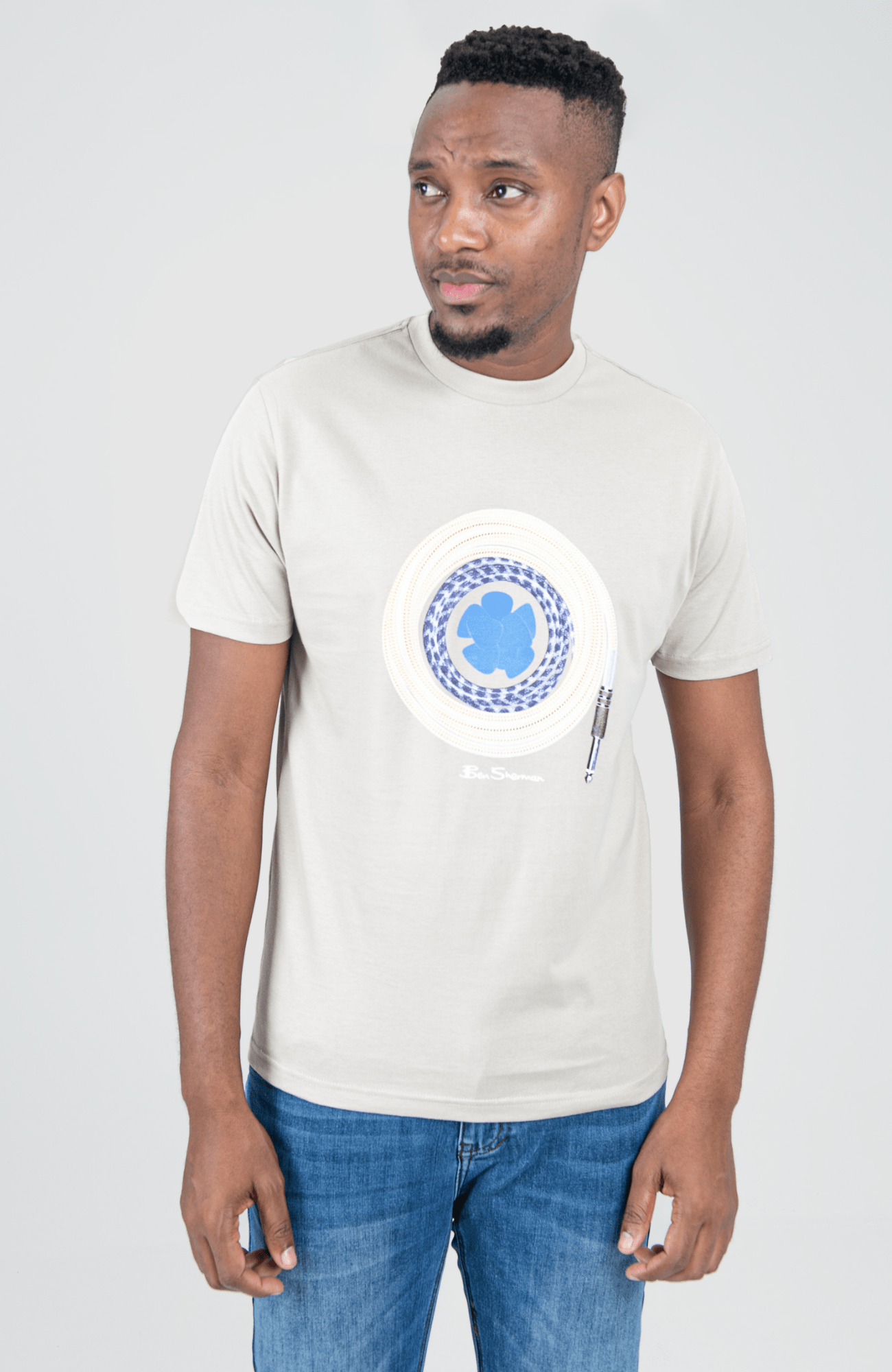 Guitar Lead Target Tee - Sustained Grey