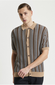 Textured Stripe Knitted Shirt