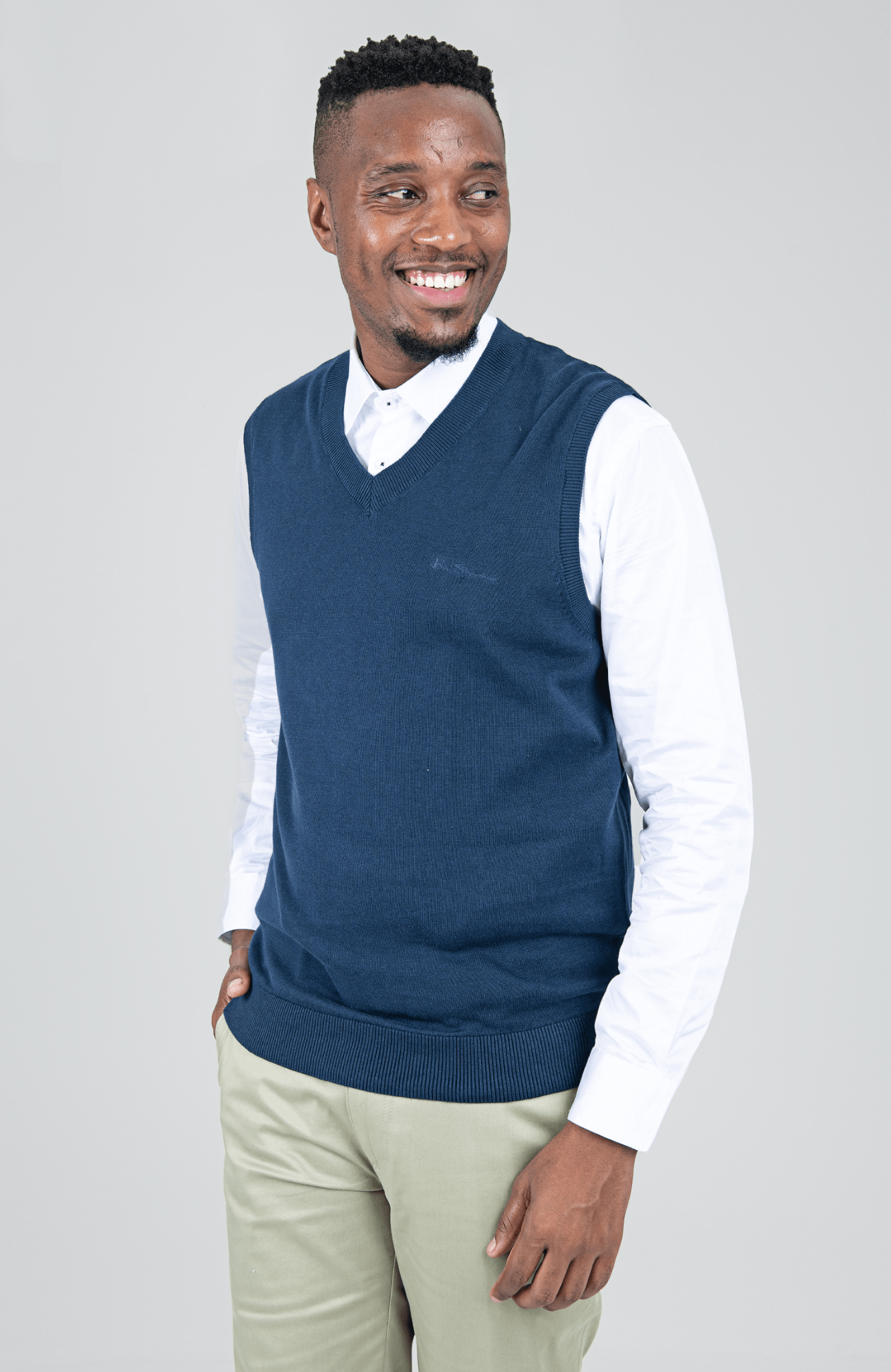Sleeveless Knit Pullover - Navy