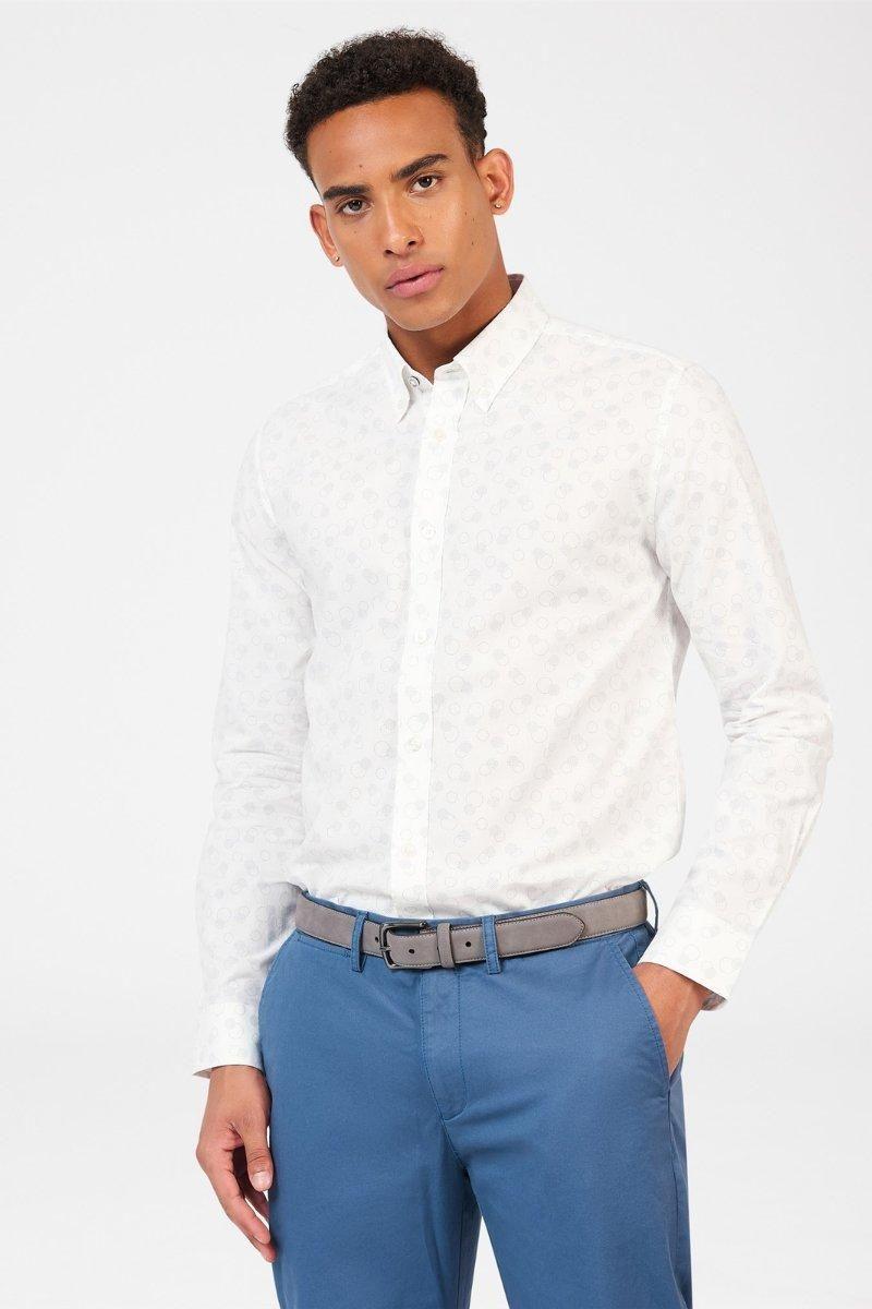 Stipple Print Shirt - Snow White