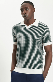 Vertical Wave Knitted Polo