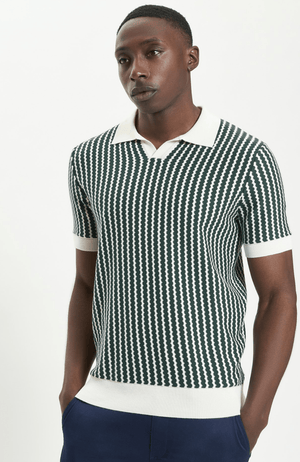 Vertical Wave Knitted Polo