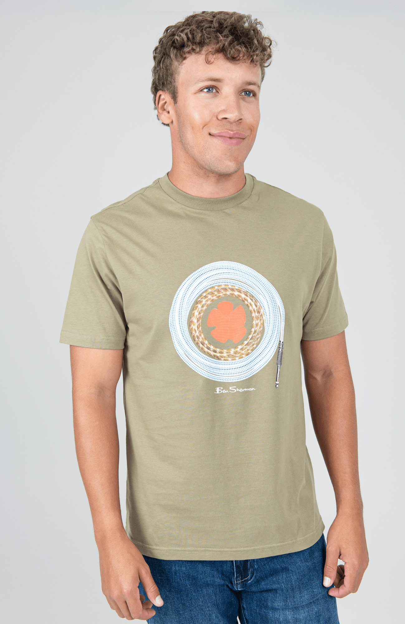 Guitar Lead Target Tee - Olive Night