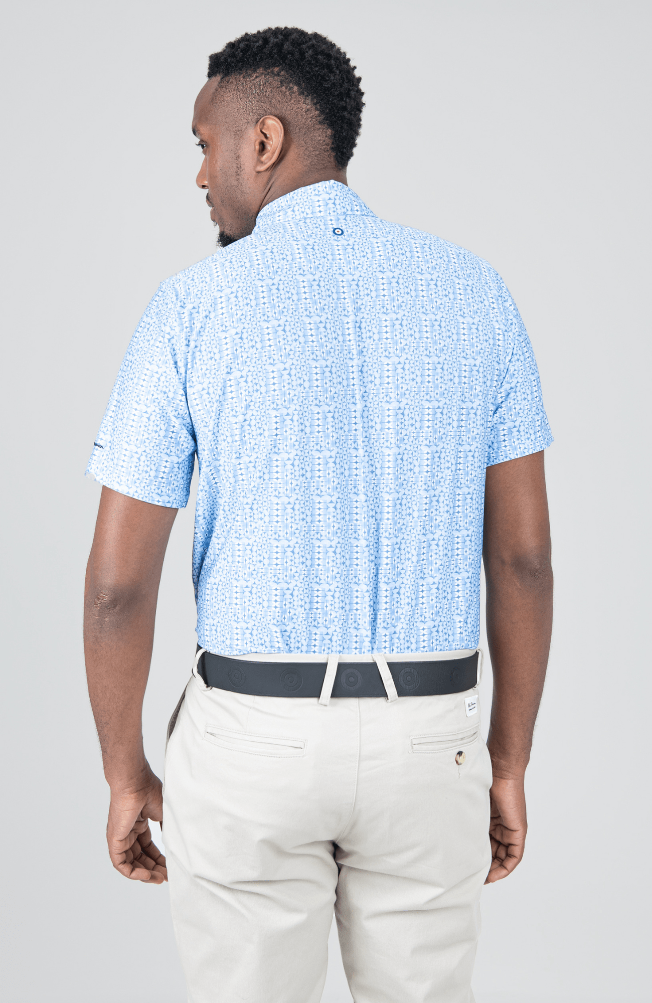 Watercolor Geo Polo SS Sports fit - Light Blue