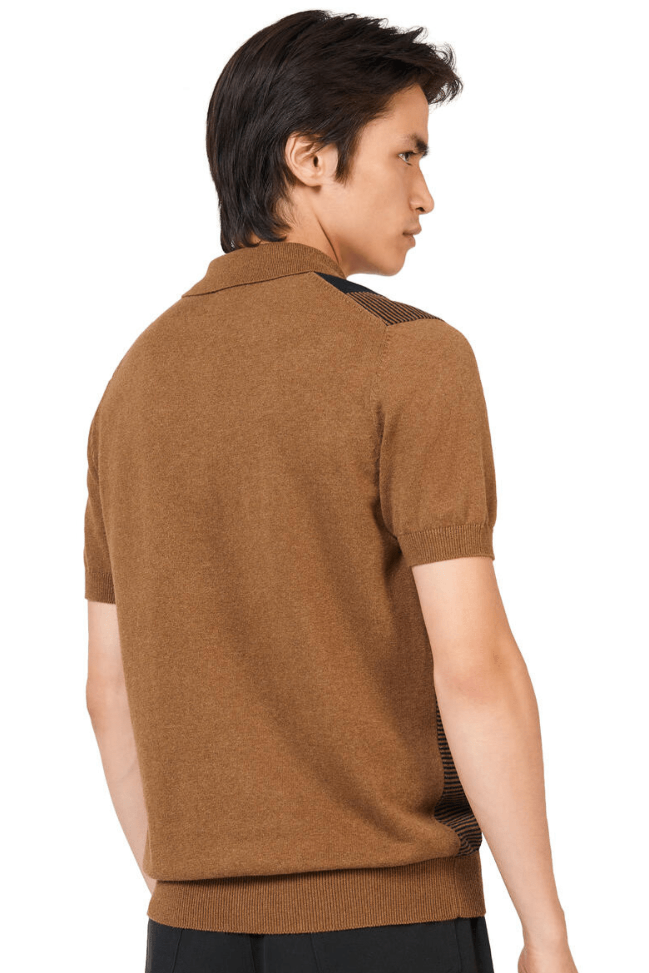 INTARSIA STRIPE POLO - GINGER