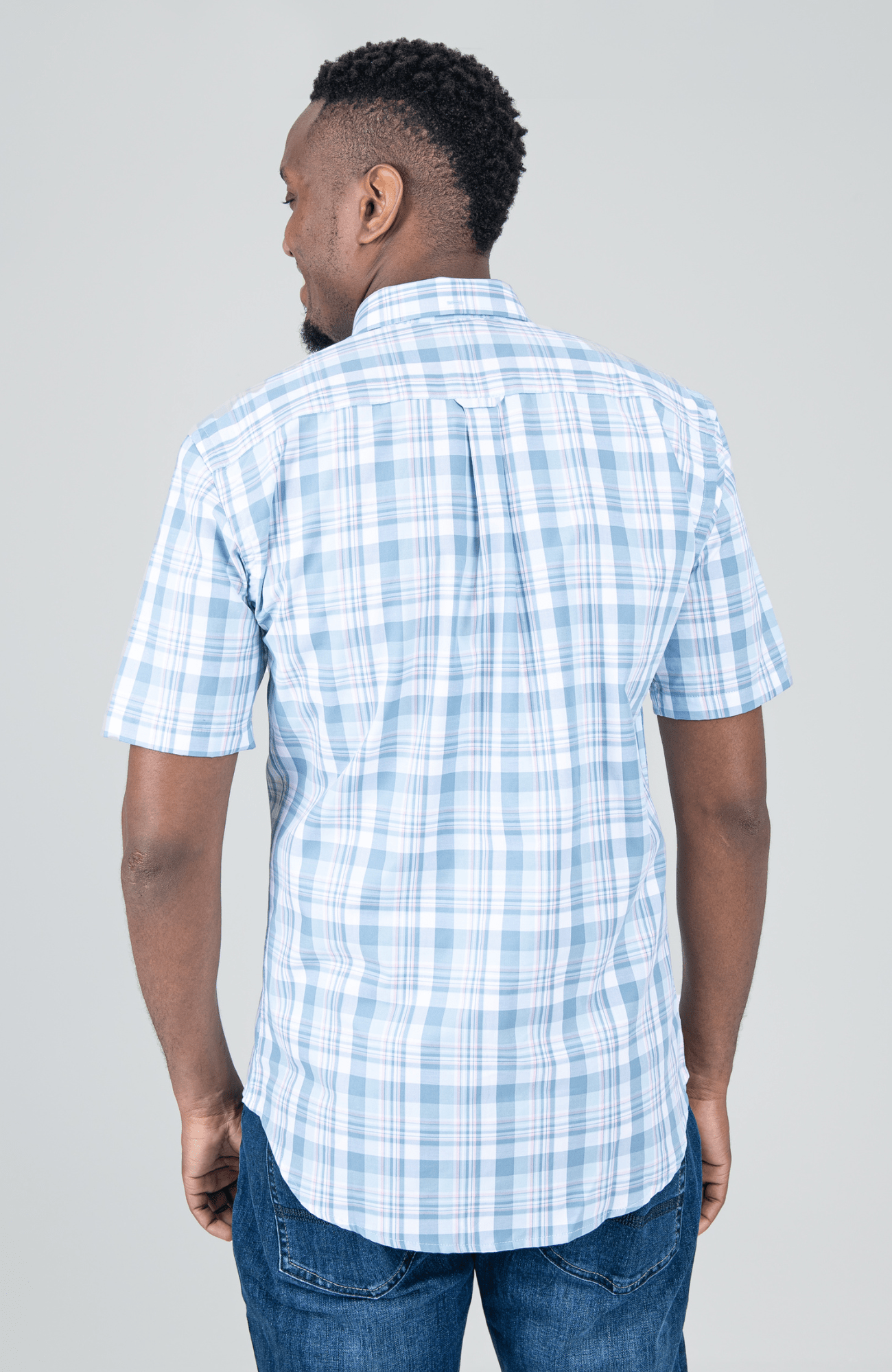 Check Short Sleeve Shirt - Airforce Blue