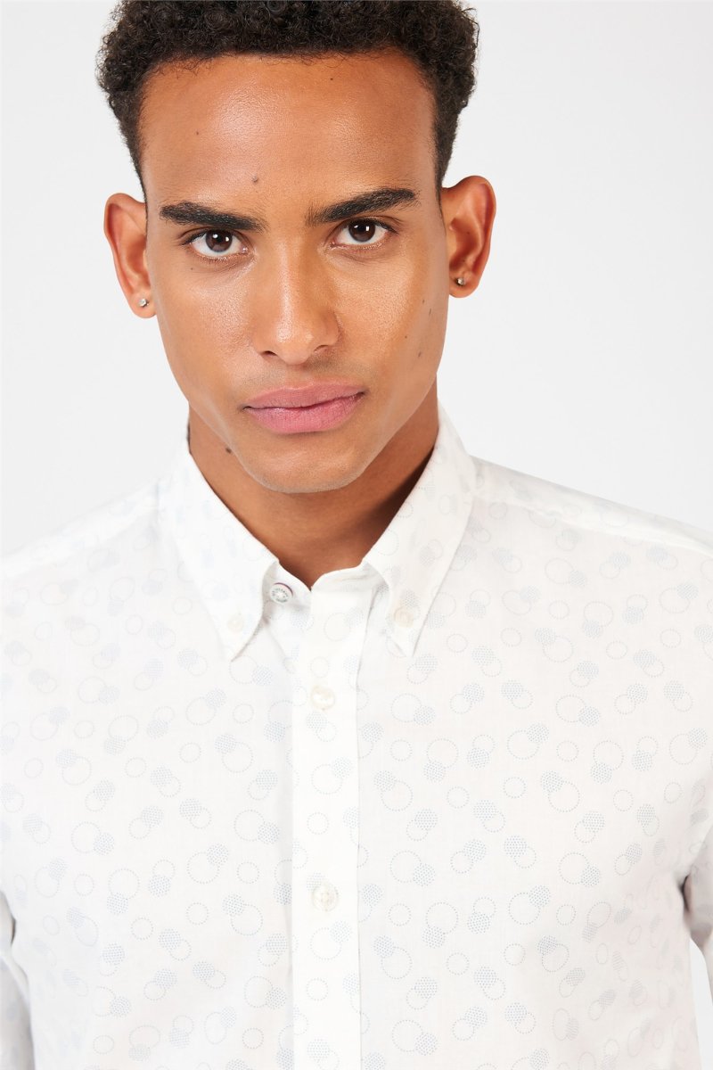 Stipple Print Shirt - Snow White