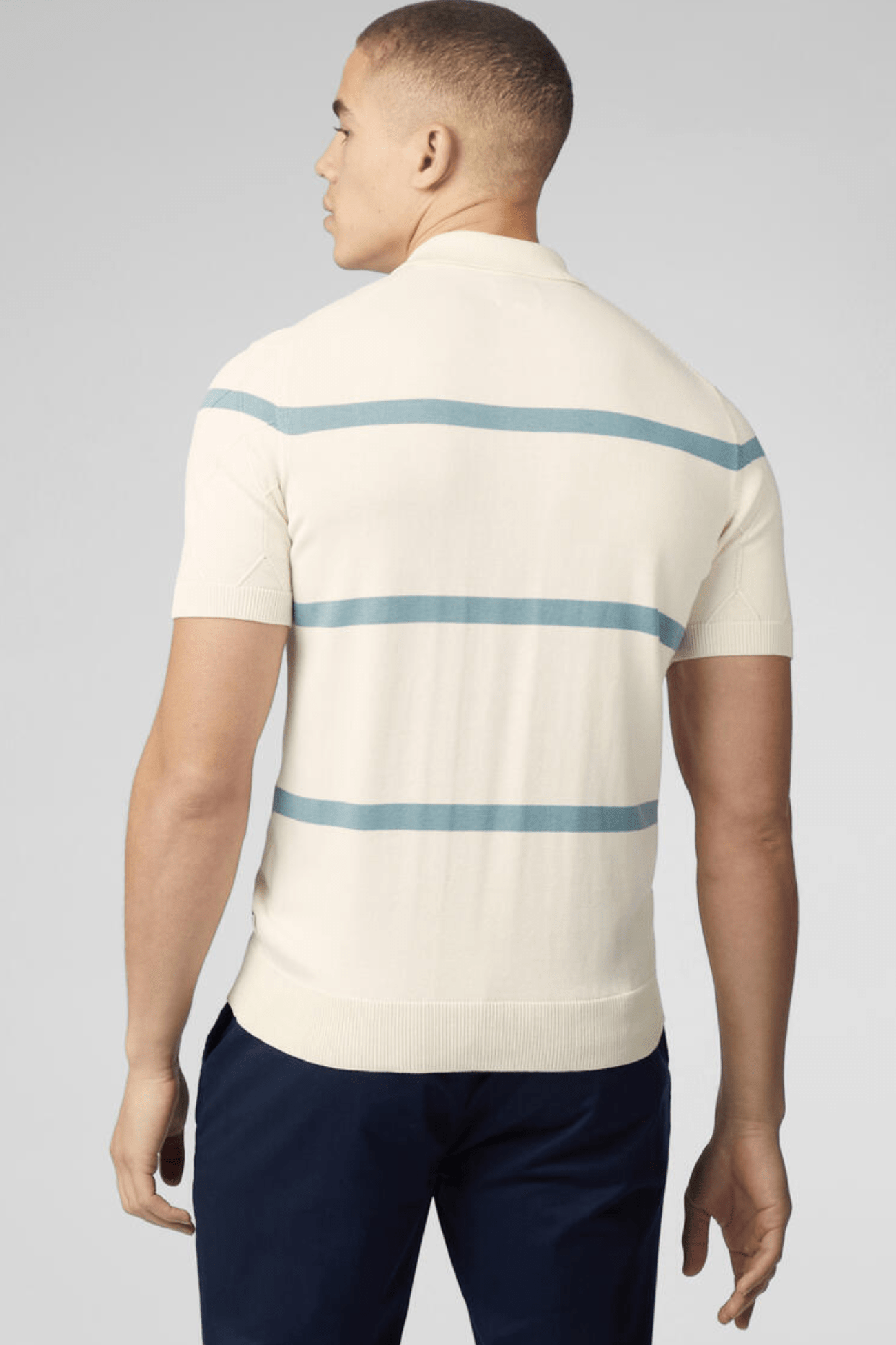 ARGYLE STRIPE POLO - IVORY