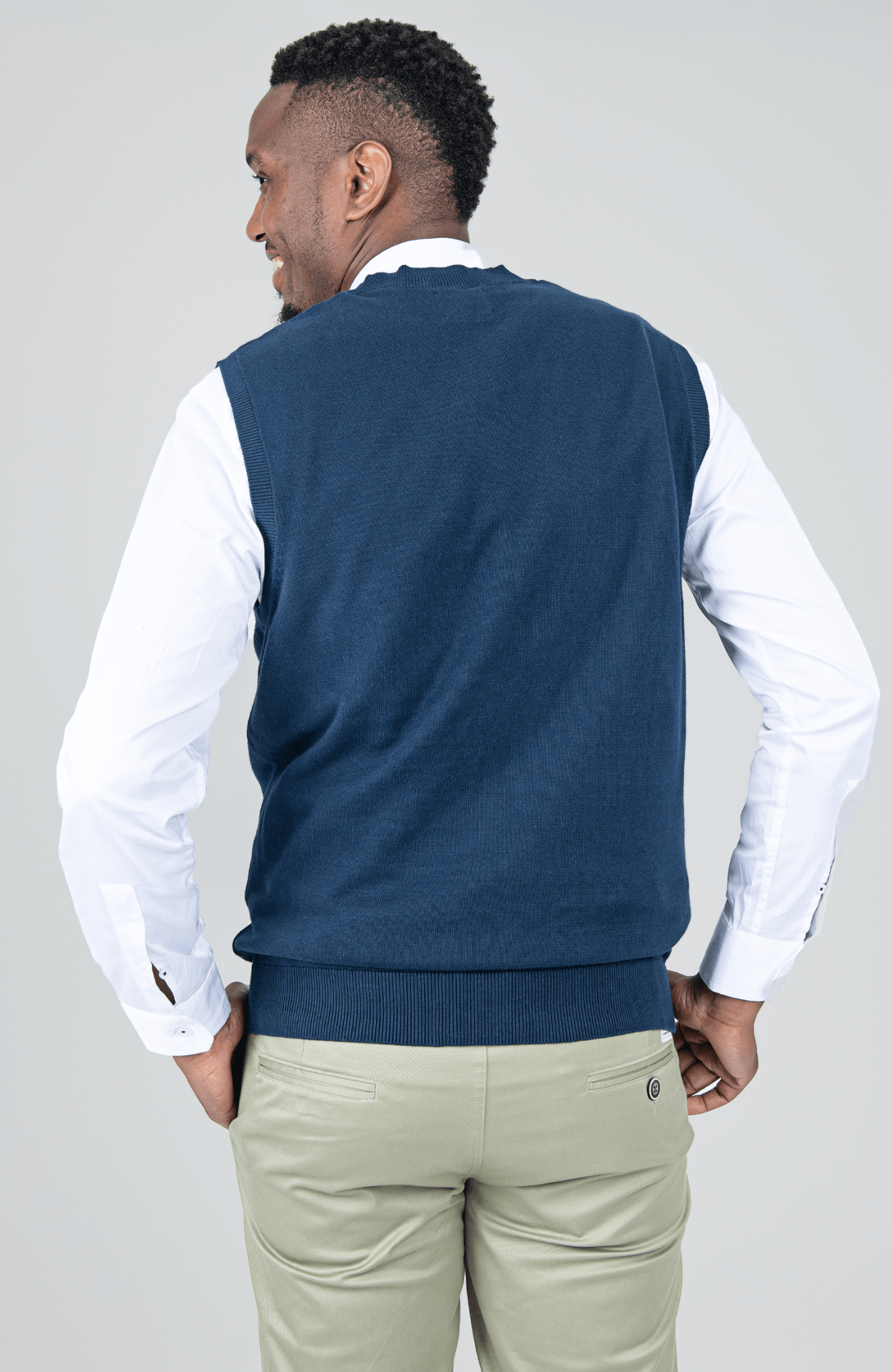 Sleeveless Knit Pullover - Navy