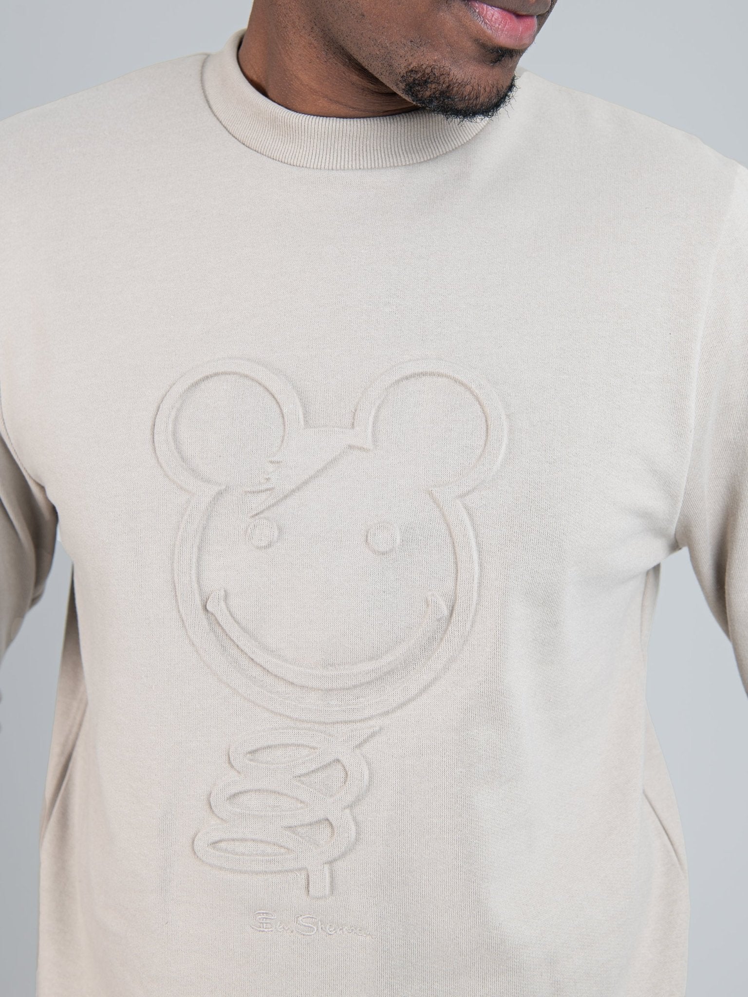 Ben Sherman Embossed 3D Happy Bear Crew Sweater – Sustained Grey