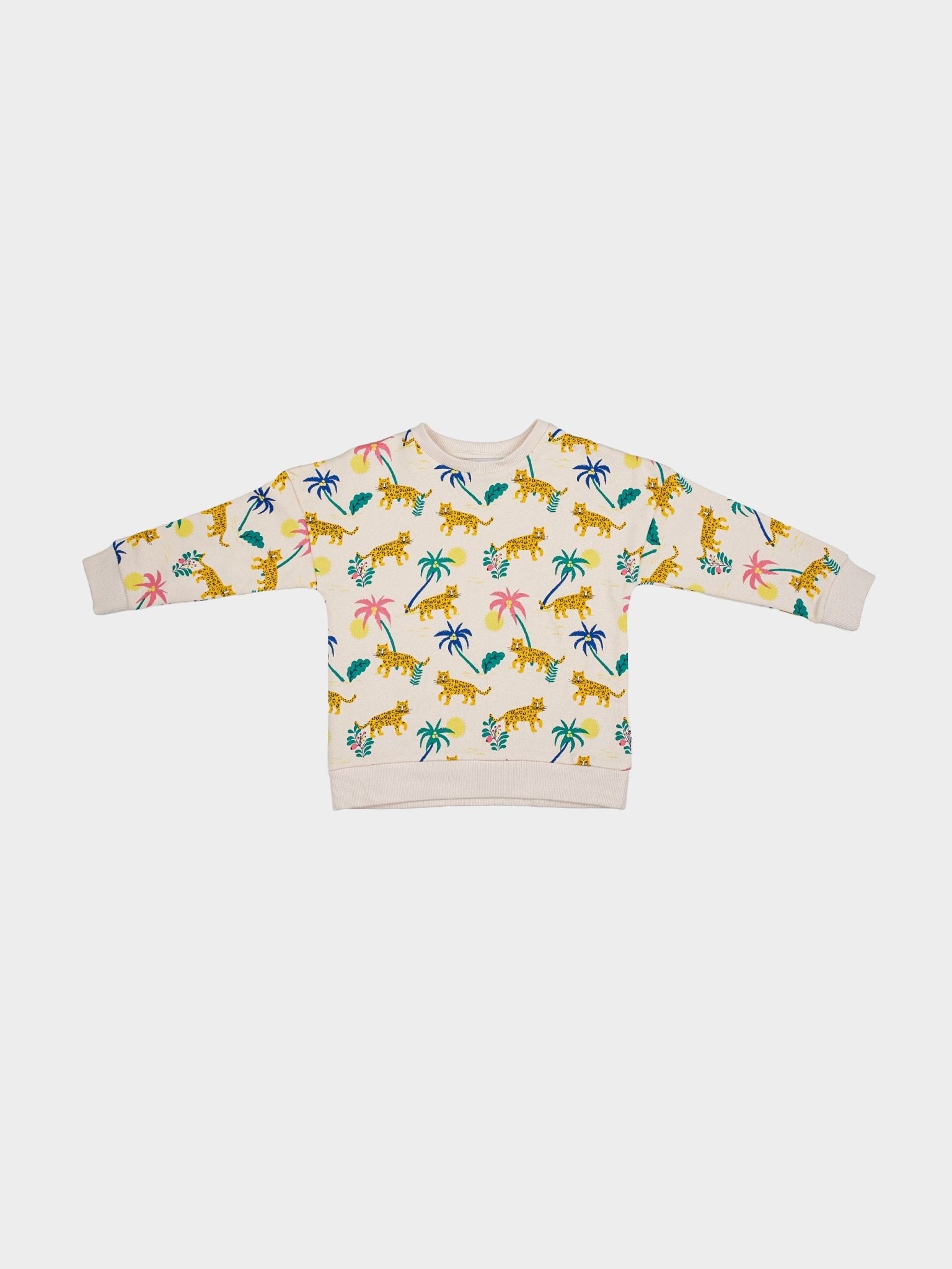 KIDS LEOPARD IN JUNGLE AOP CREW SWEAT