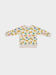 KIDS LEOPARD IN JUNGLE AOP CREW SWEAT