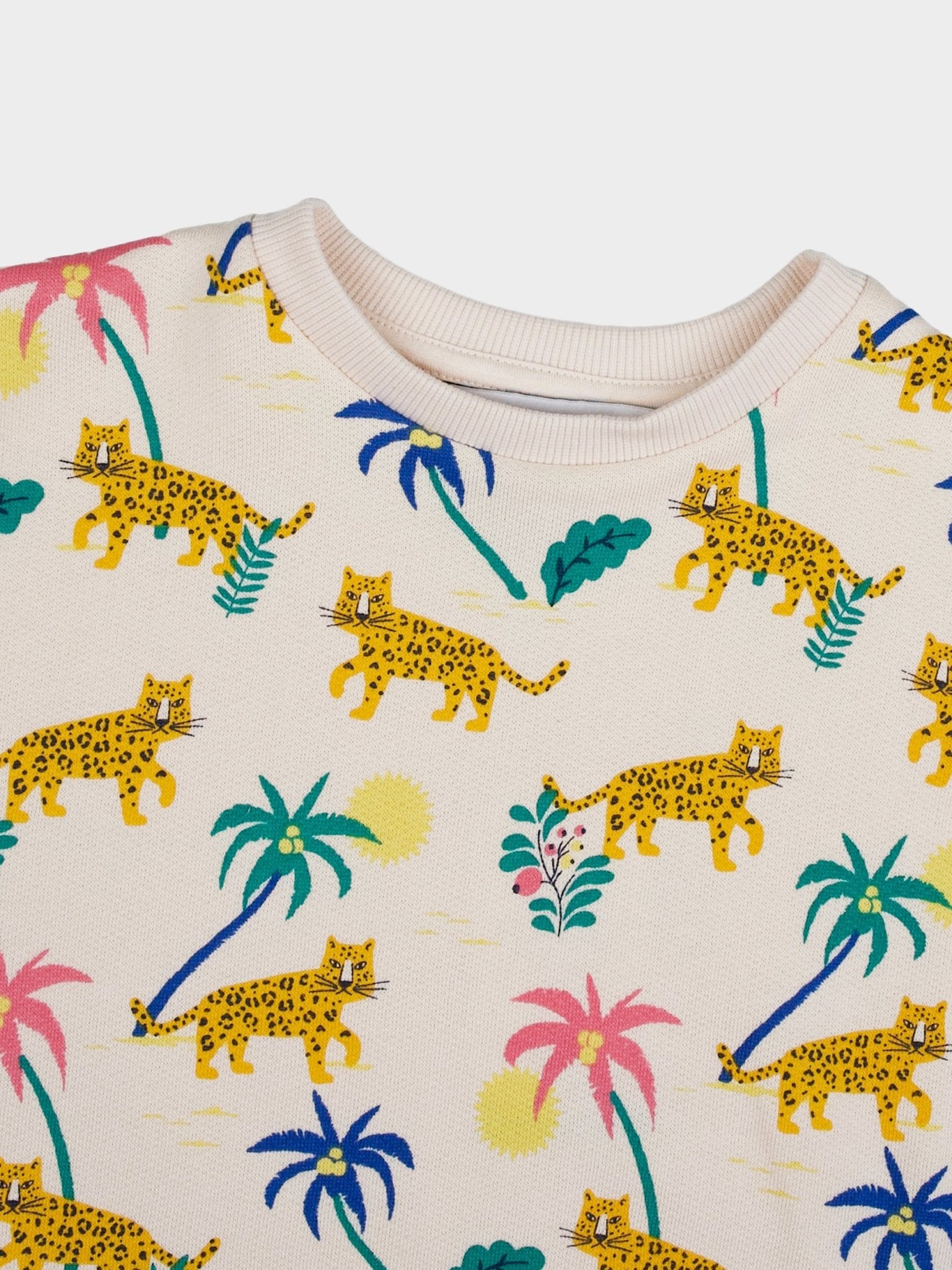 KIDS LEOPARD IN JUNGLE AOP CREW SWEAT