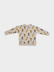 KIDS FOREST FRIENDS ALL OVER PRINT CREW SWEAT