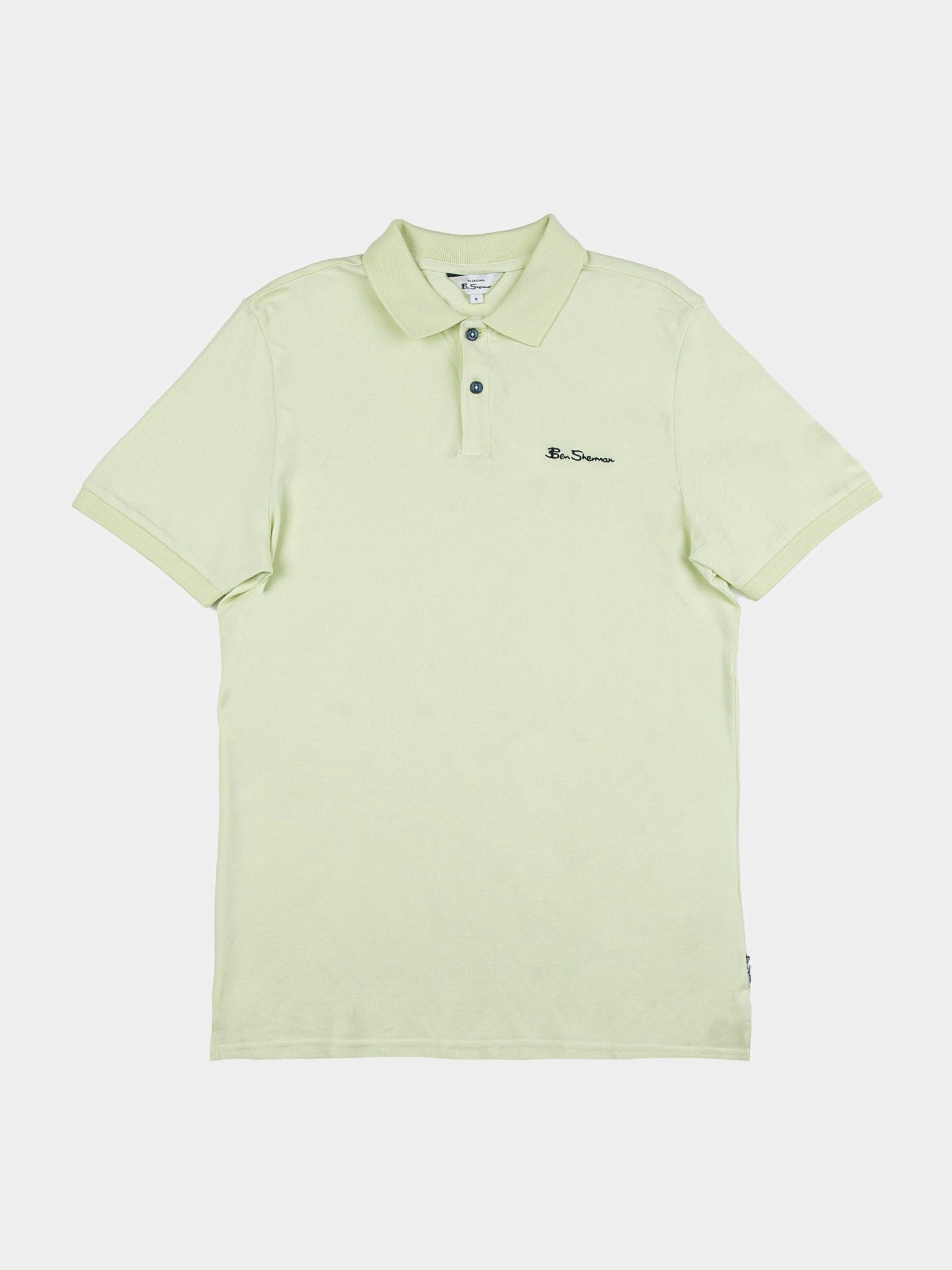Ben Sherman Lime Cream Green Polo Shirt – Men's Short Sleeve Cotton Piqué Polo