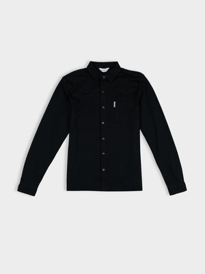 Double Knit Interlock Long Sleeve Shirt - Black