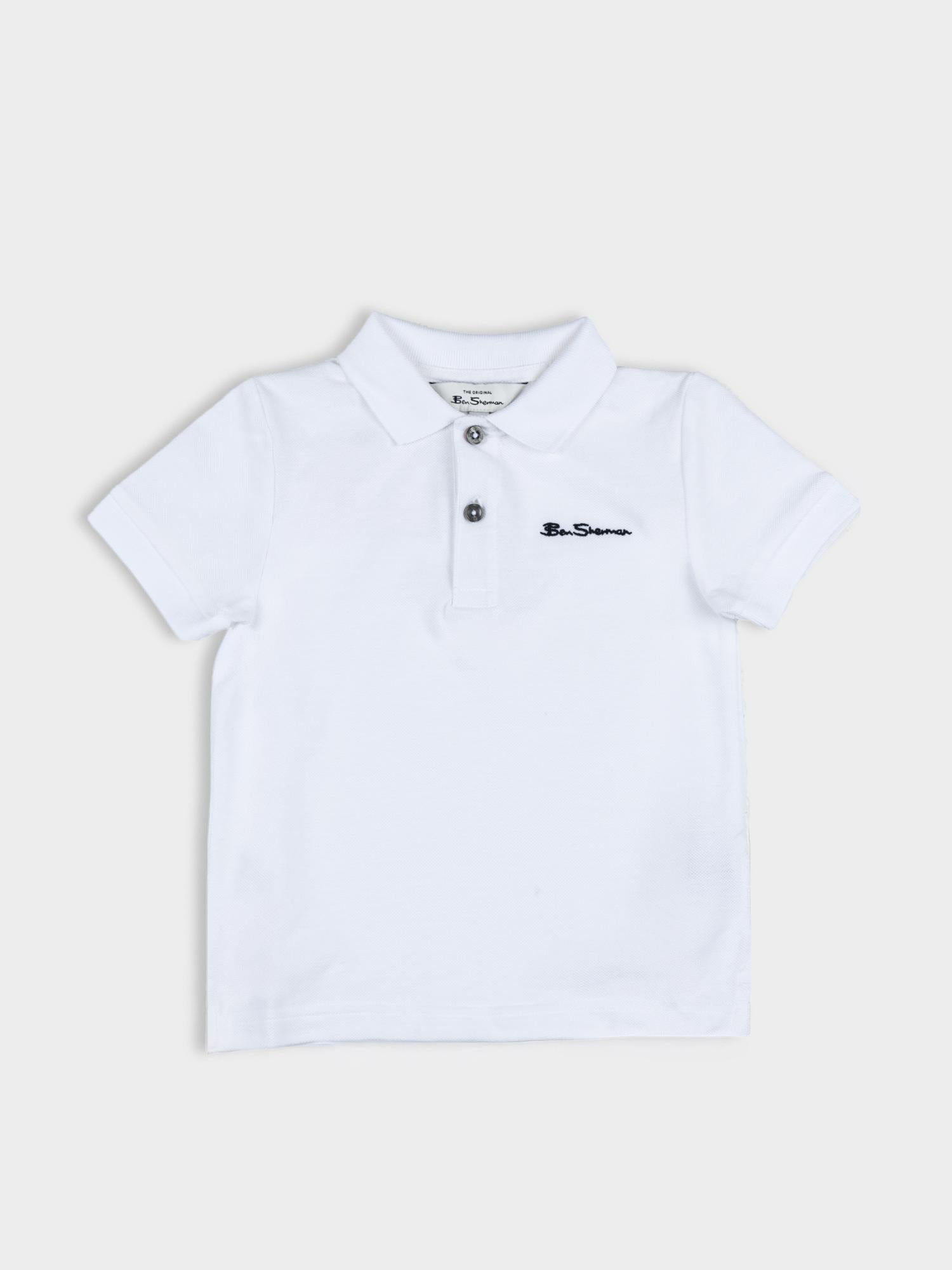Kids Signature Polo - White