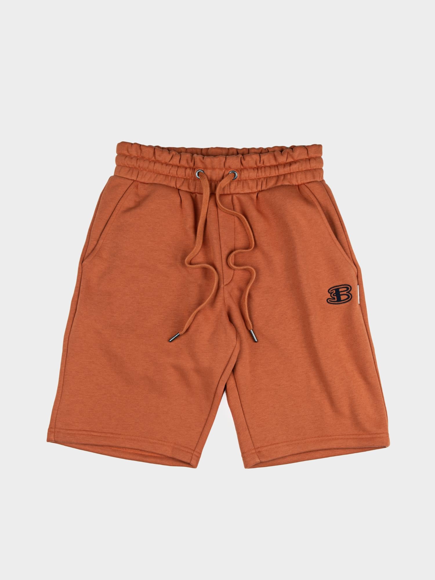 B Fleece Jog Shorts - Brown