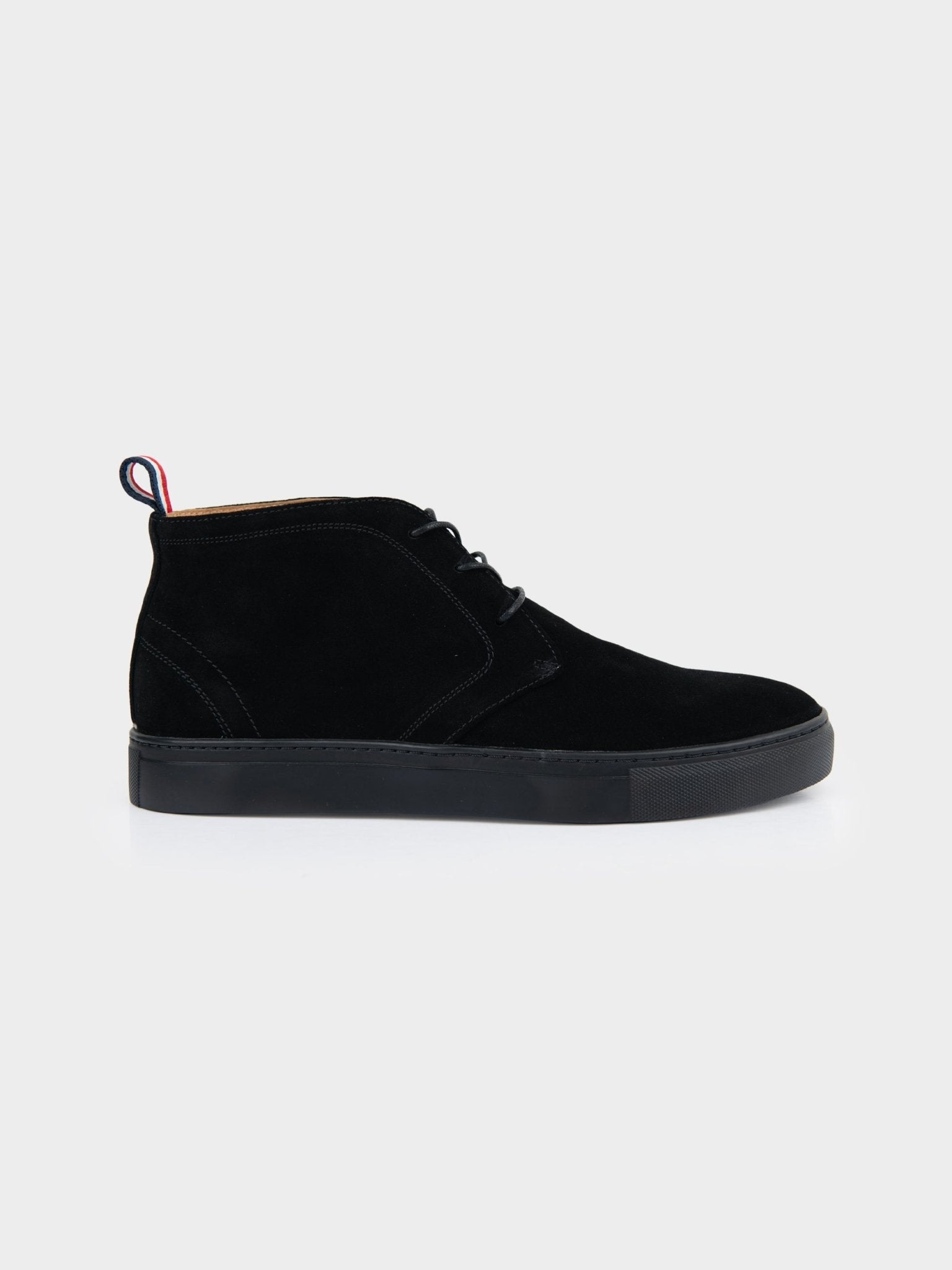 Ben Sherman Sugarman suede chukka boot in black, side profile view