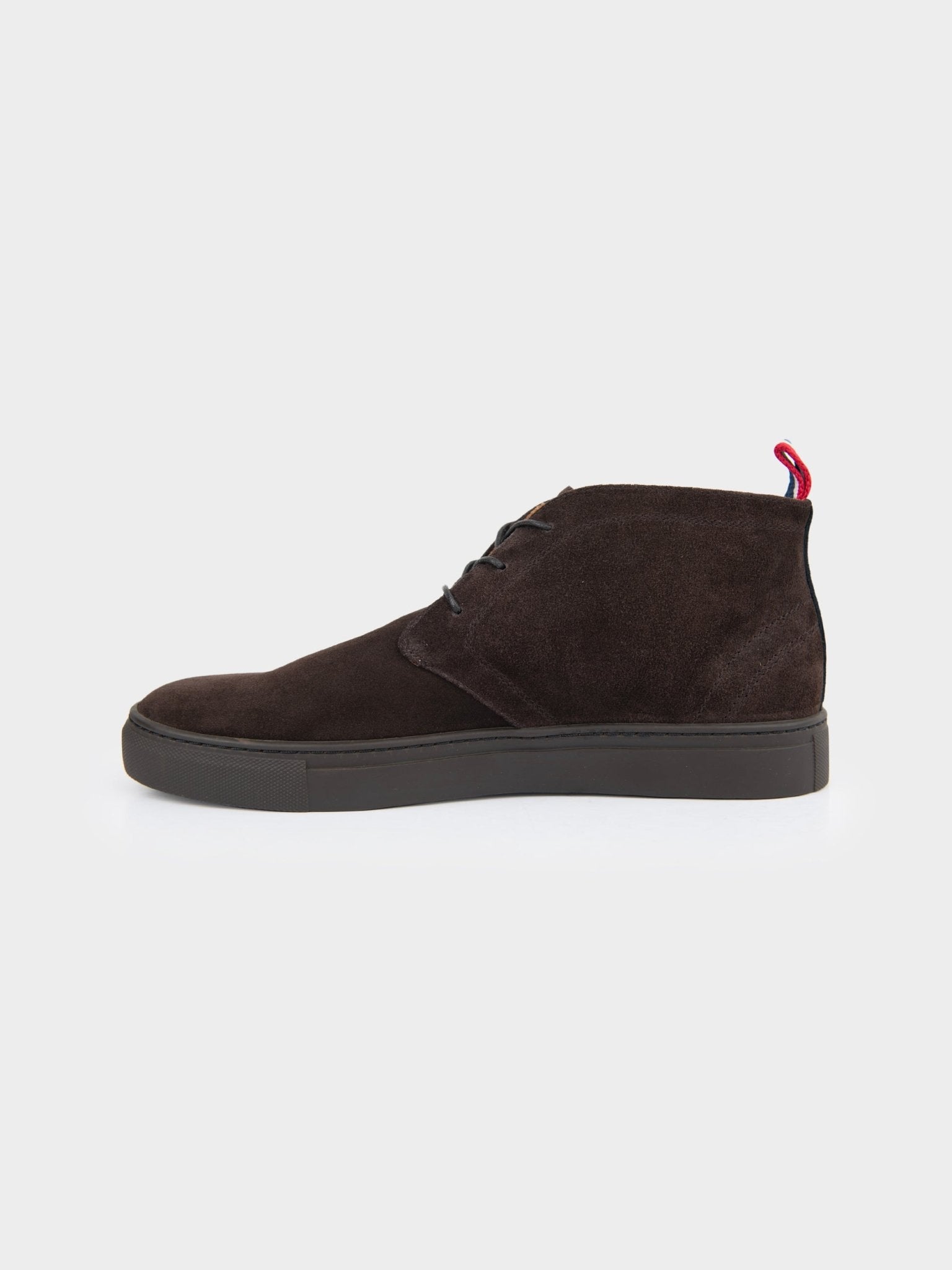 Ben Sherman Sugarman suede chukka boot in brown, inner side view with heel tab