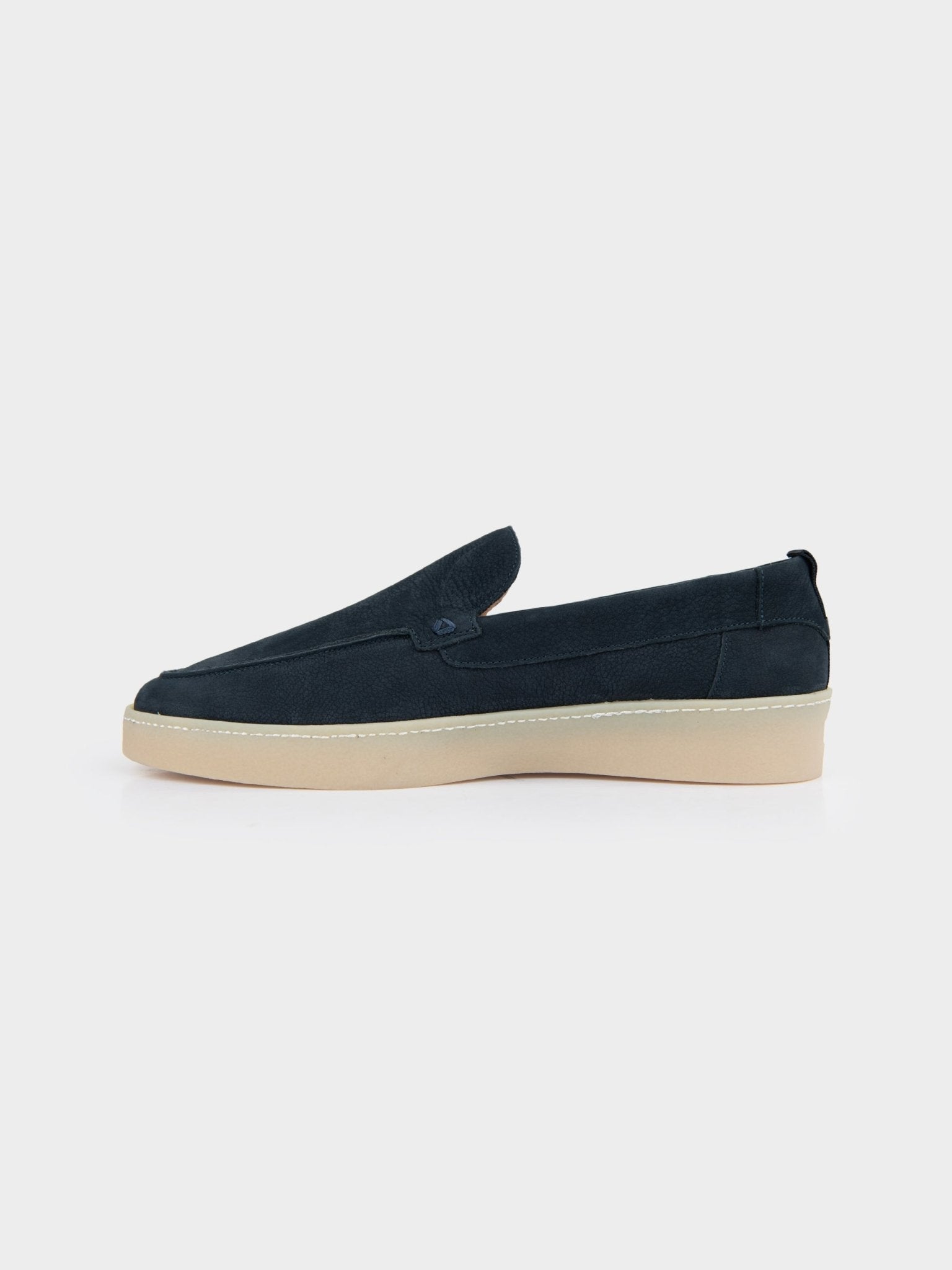 Ben Sherman William navy suede slip-on loafer – inner side profile
