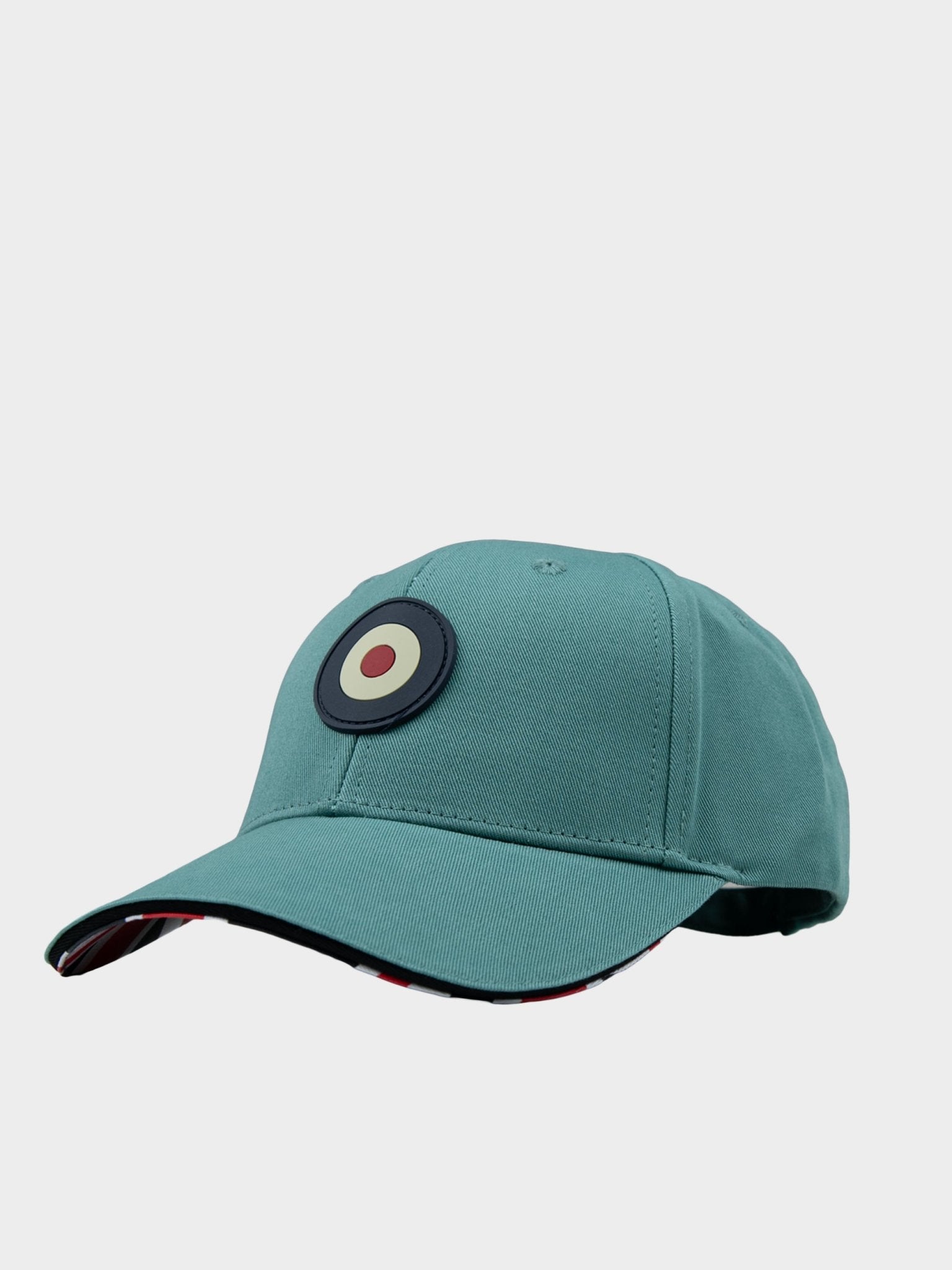 Ben Sherman Adult Targy Peak Cap in Aqua Teal with rubberized Target emblem and adjustable fit