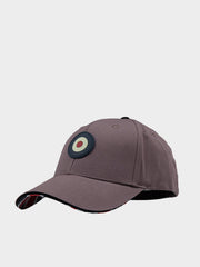 Ben Sherman Adult Targy Peak Cap in Cocoa Powder with rubberized Target emblem and adjustable fit