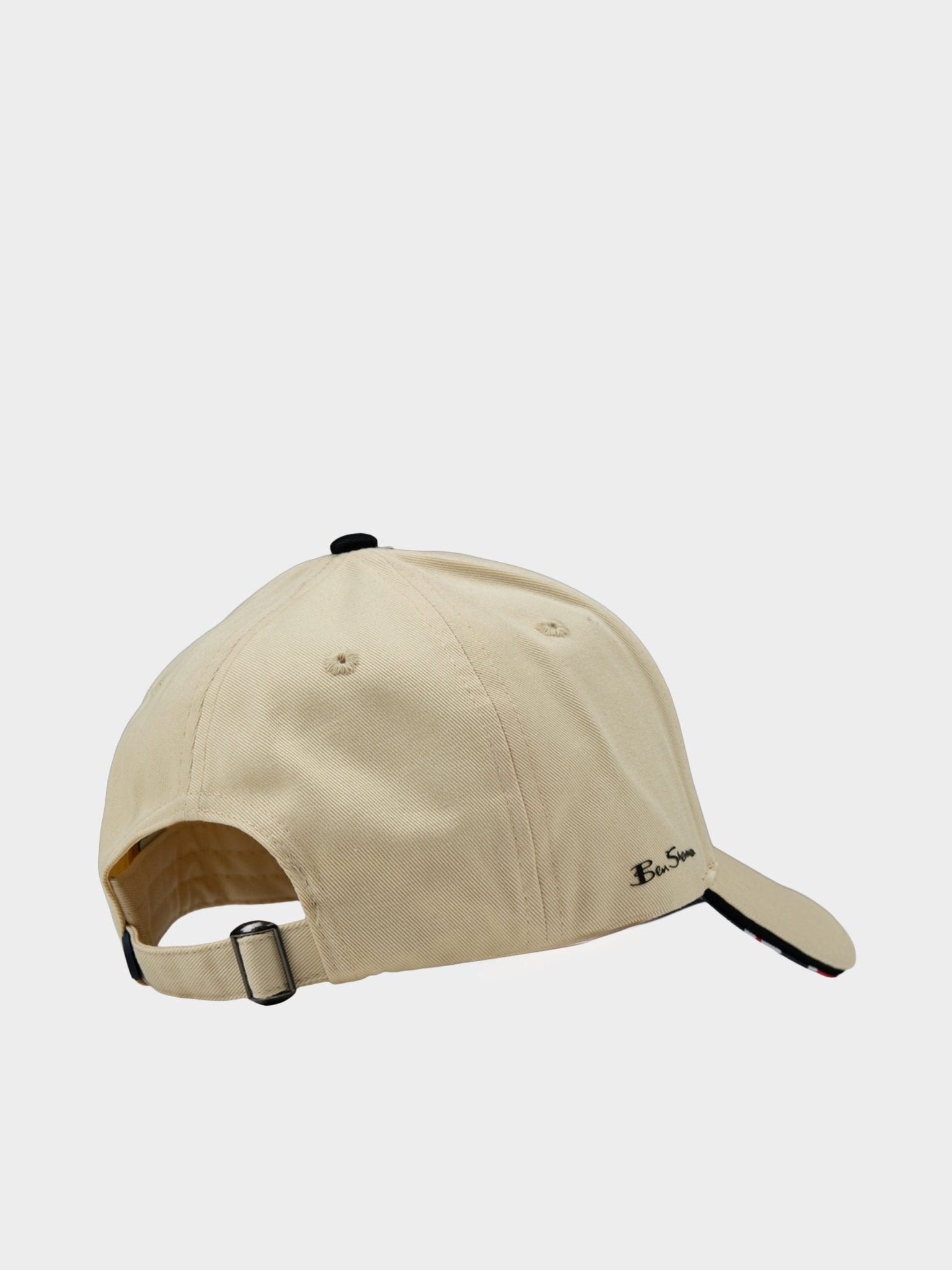 Back view of Ben Sherman Adult Targy Peak Cap in Wax showing adjustable strap and Ben Sherman signature embroidery