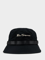 Bear Embossed Bucket Hat - Black