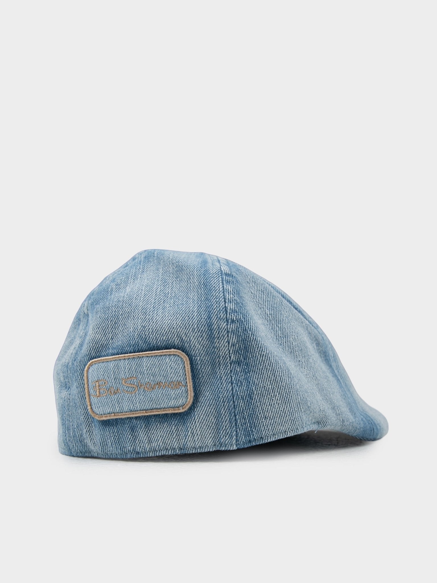 Back view of Ben Sherman Denim Dixie Cap in Light Blue with embroidered Ben Sherman logo patch