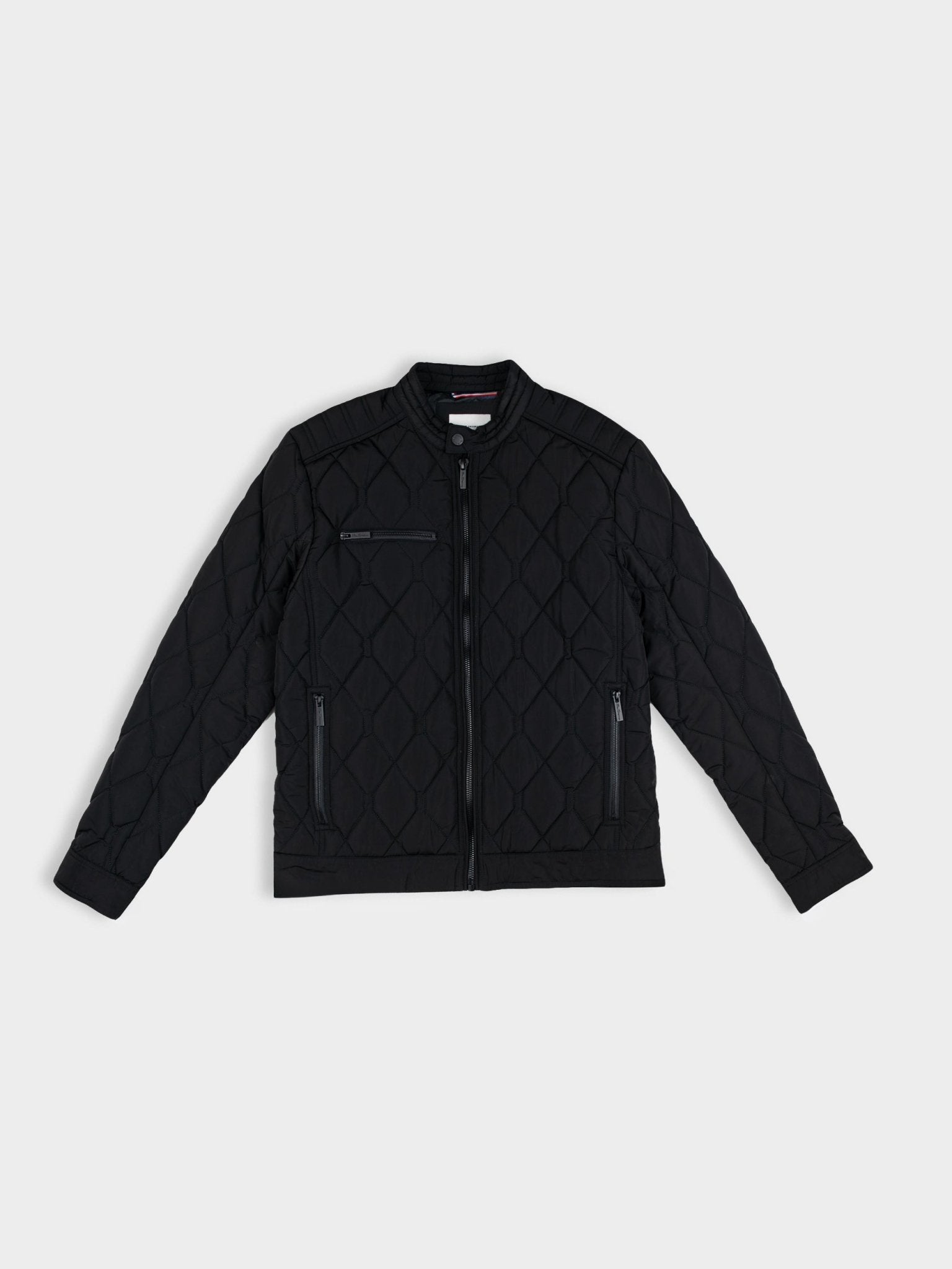 Quilted Bomber Jacket - Black
