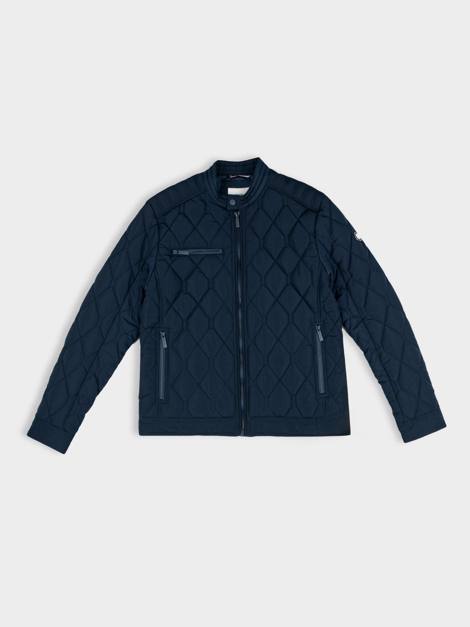 Quilted Bomber Jacket - Navy
