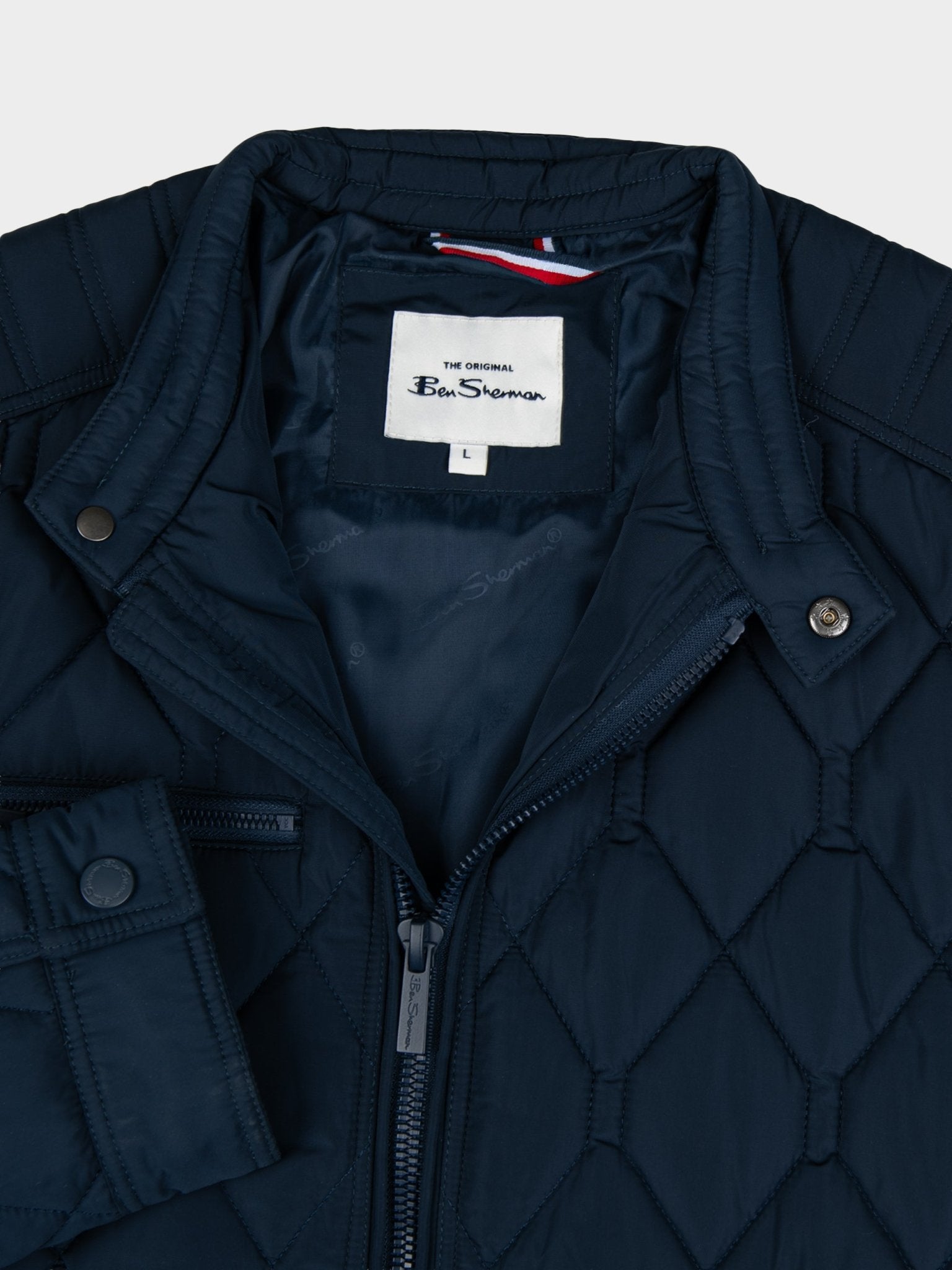 Quilted Bomber Jacket - Navy