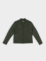Quilted Bomber Jacket - Olive