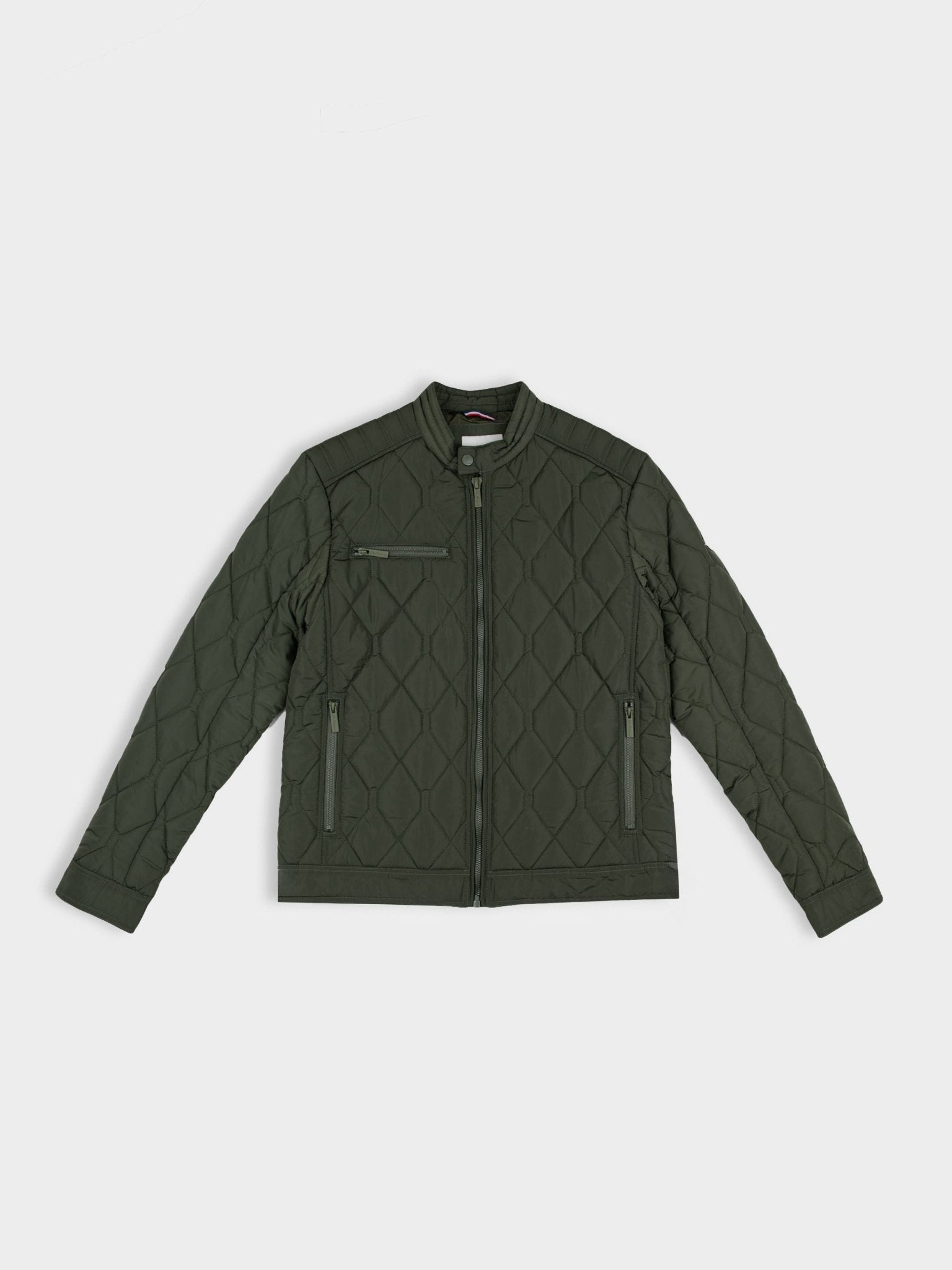 Quilted Bomber Jacket - Olive