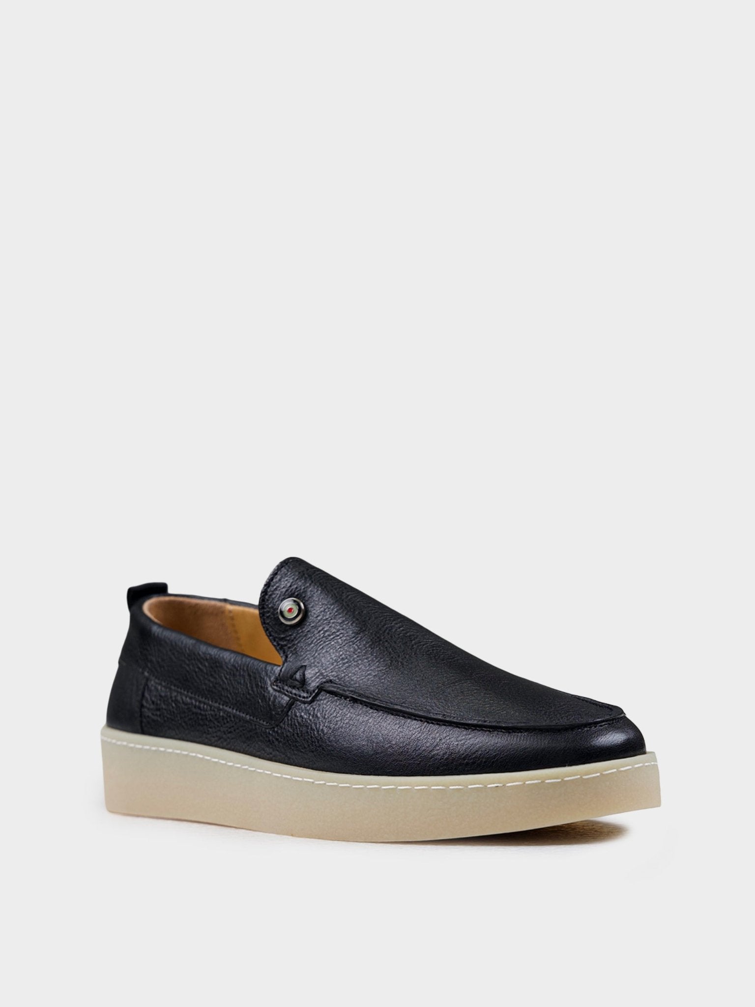 WILLIAM HI SHINE LEATHER SLIP ON - BLACK